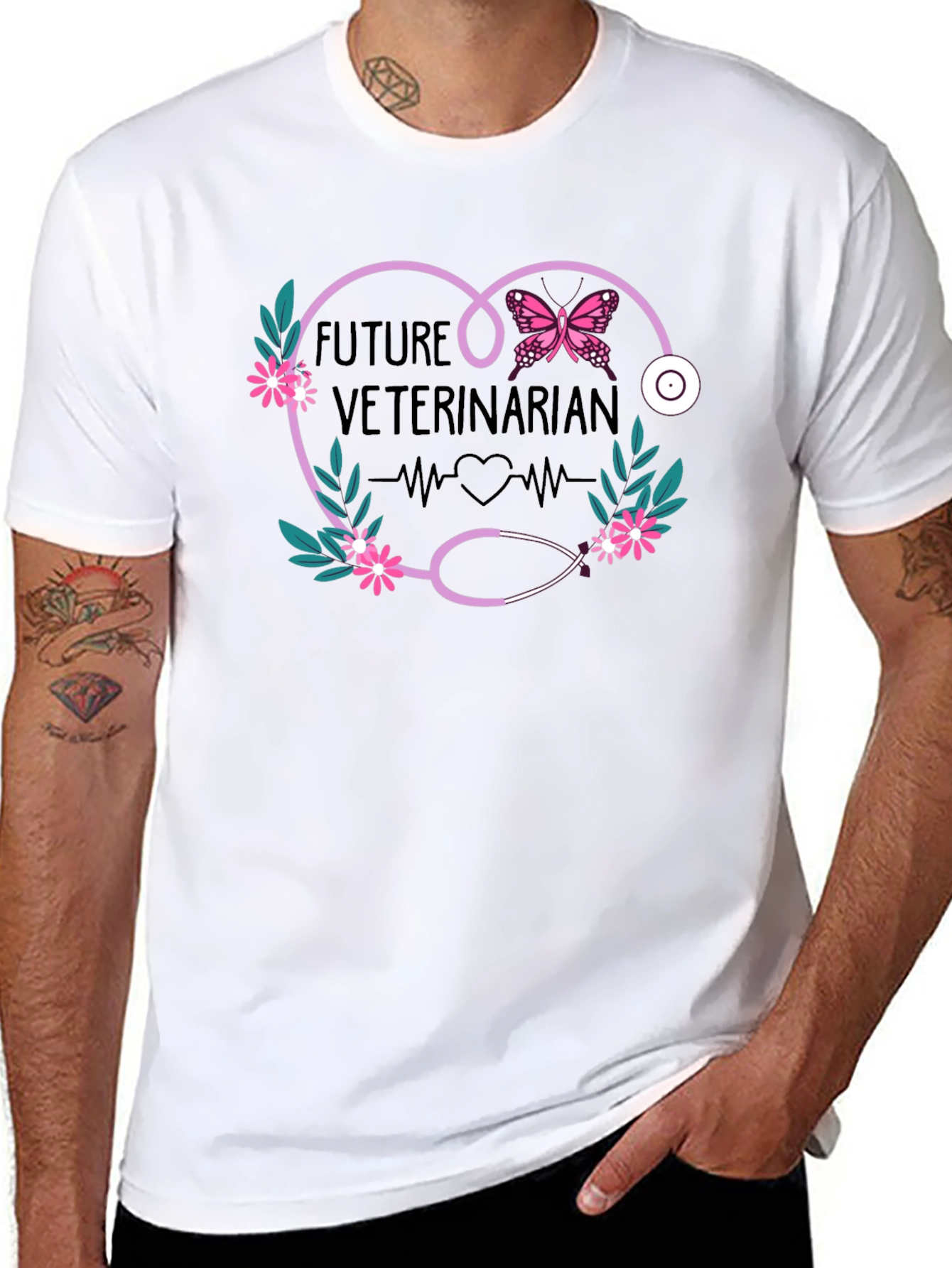 Future Veterinarian T-Shirt Heart Stethoscope Design