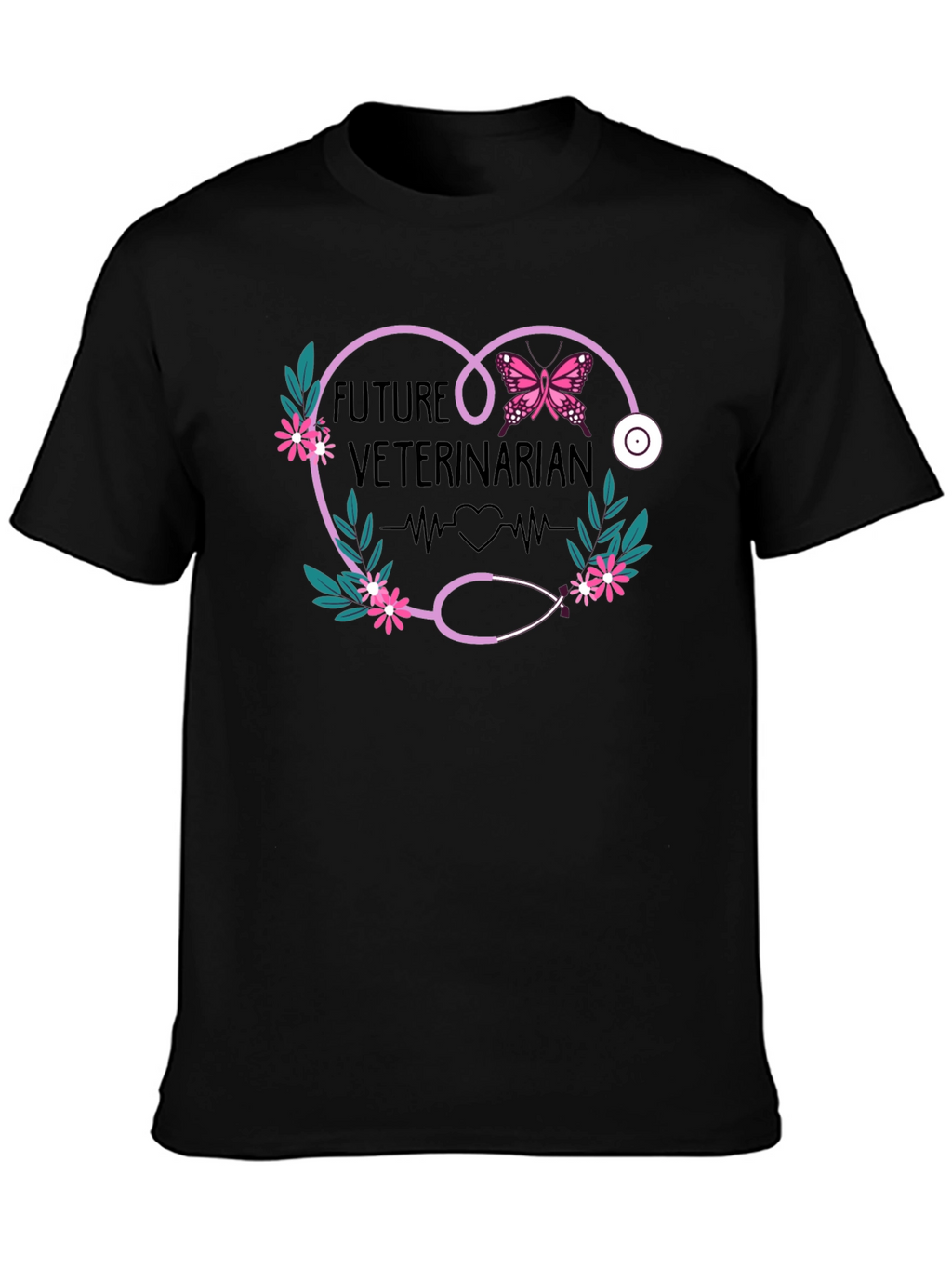 Future Veterinarian T-Shirt Heart Stethoscope Design