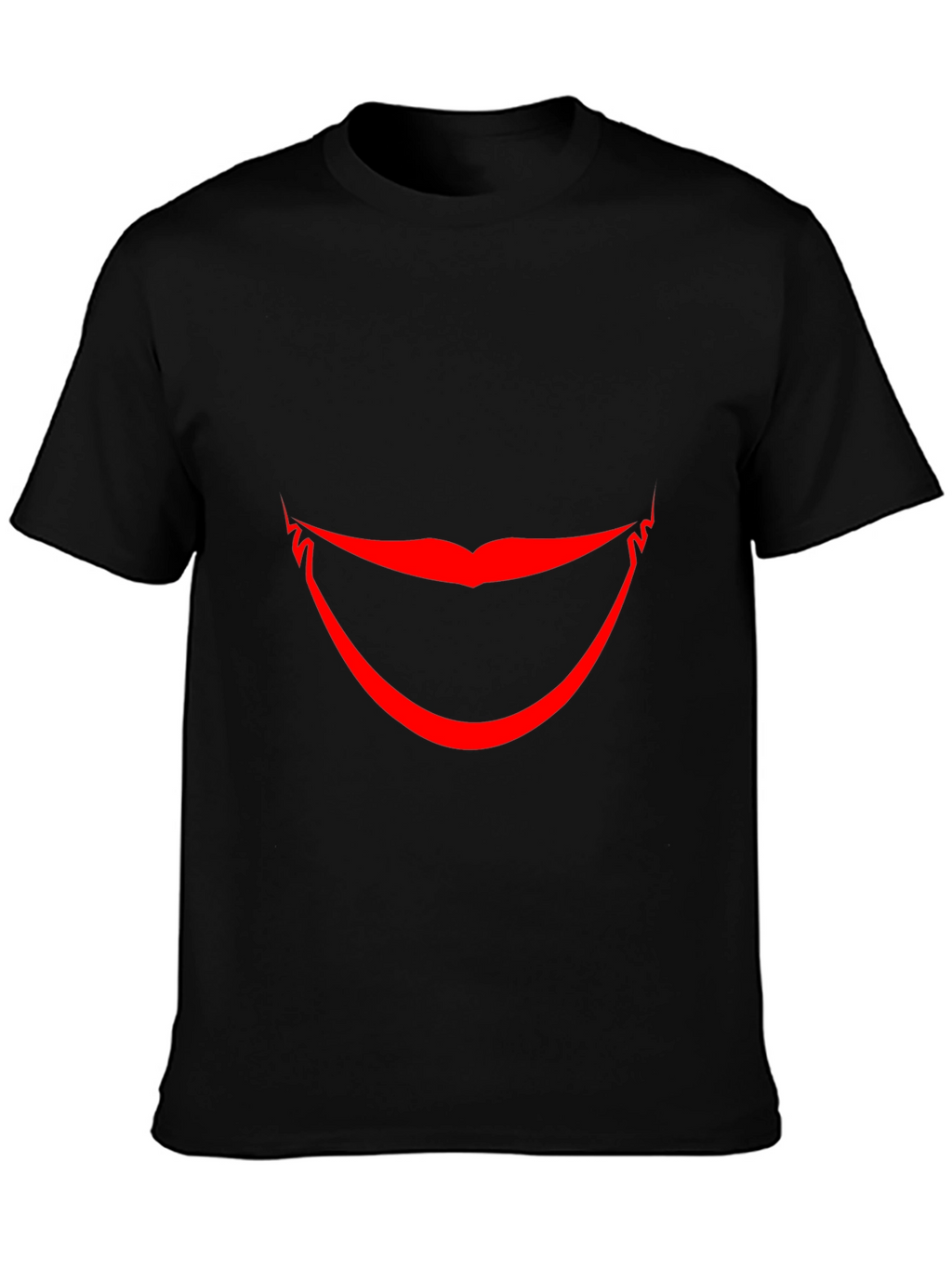 Red Smile Graphic Black T-Shirt