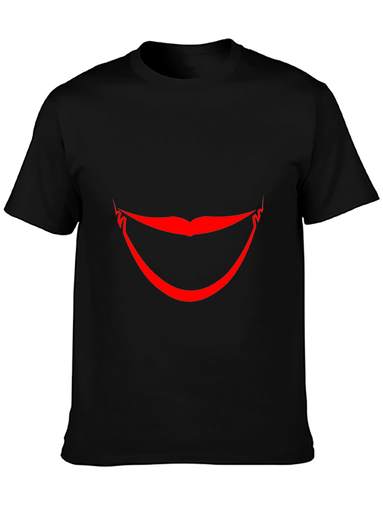 Red Smile Graphic Black T-Shirt