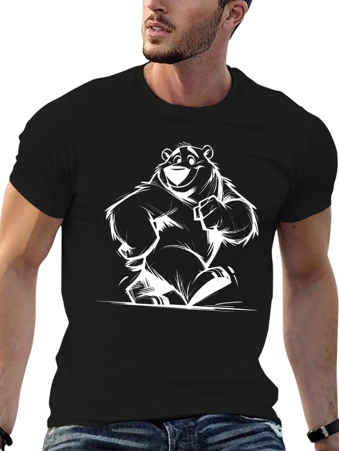 Cool Bear Graphic T-Shirt - Black