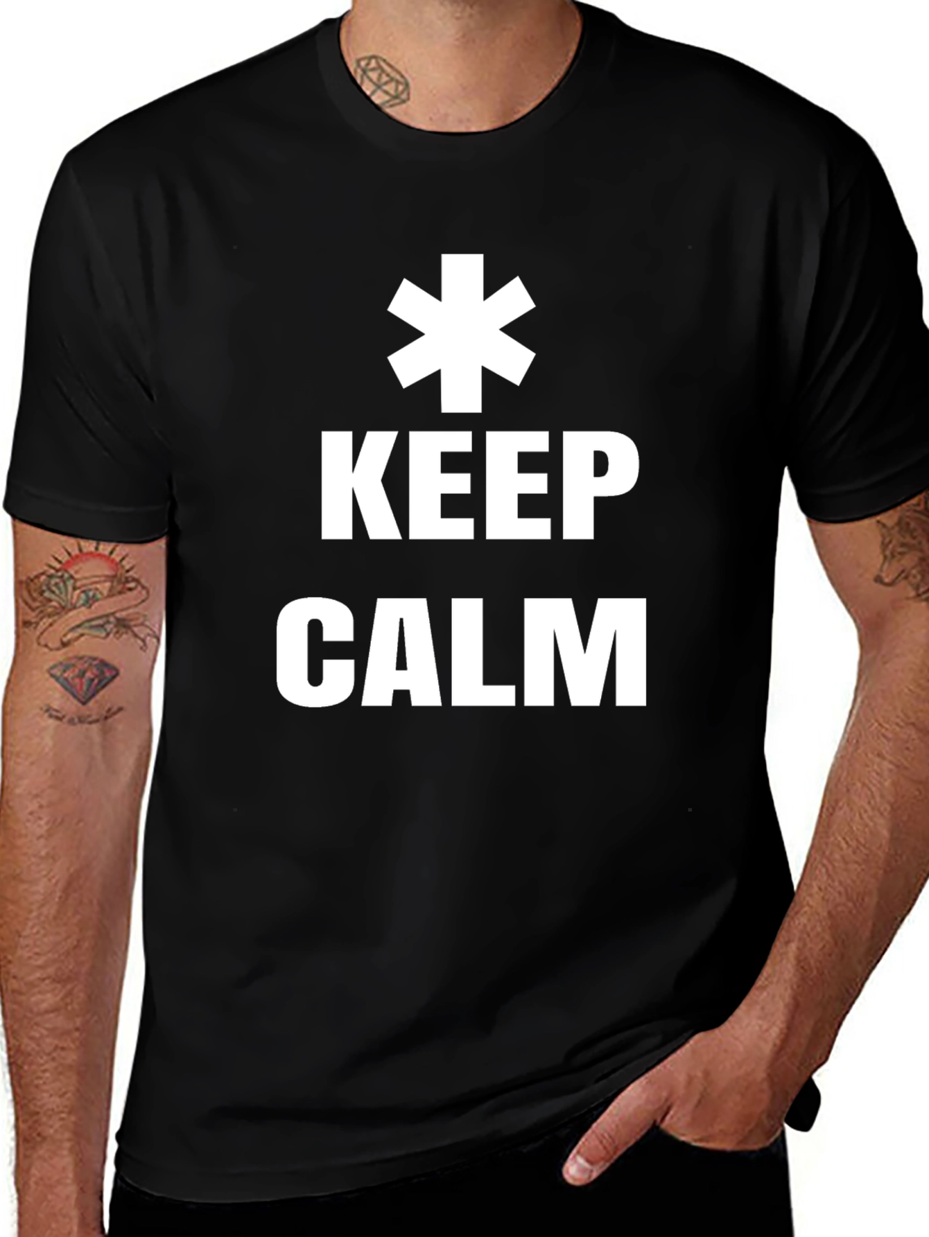 Keep Calm EMS Star T-Shirt - EMT Paramedic First Responder Tee