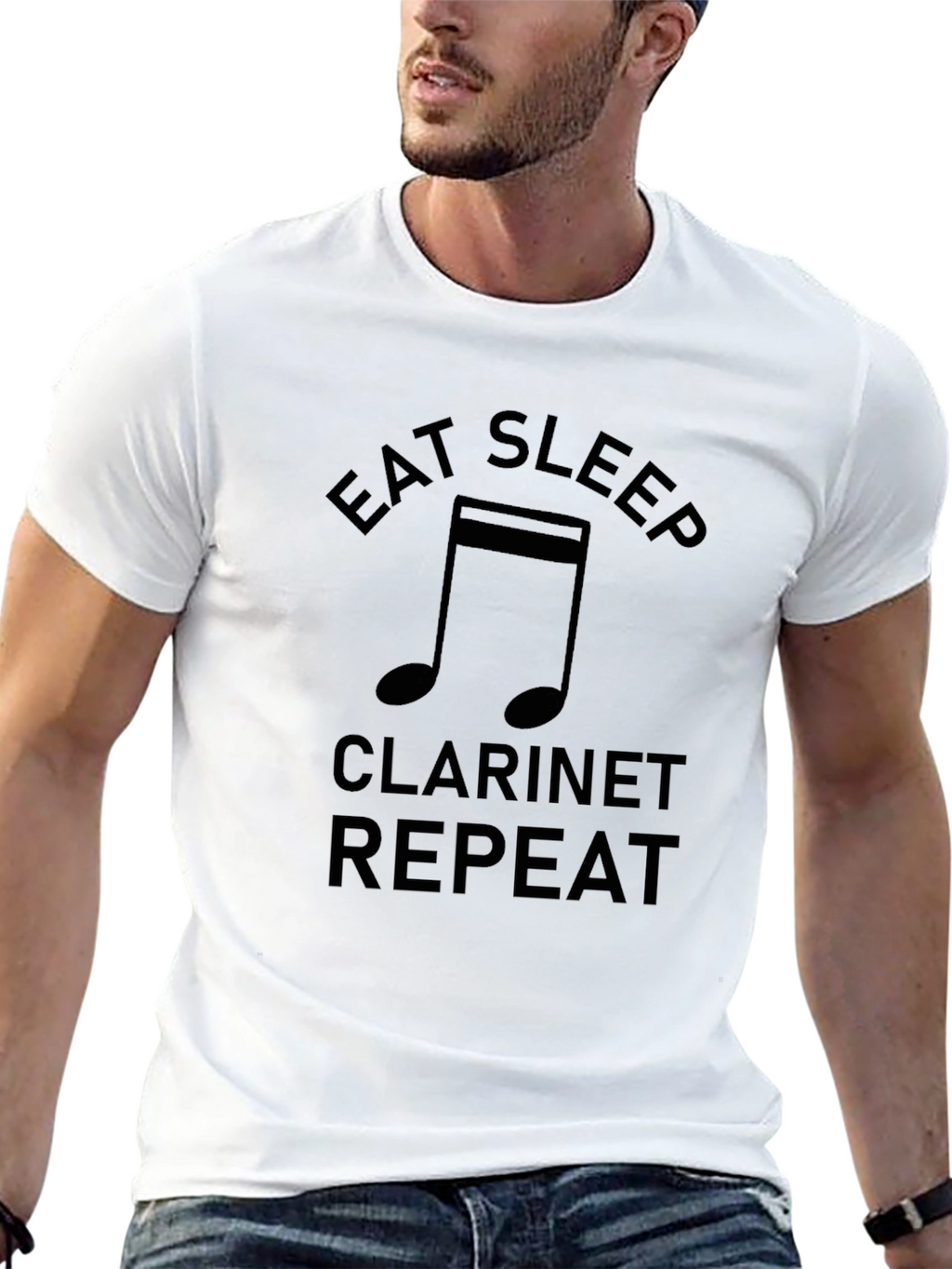 Eat Sleep Clarinet Repeat Black T-Shirt