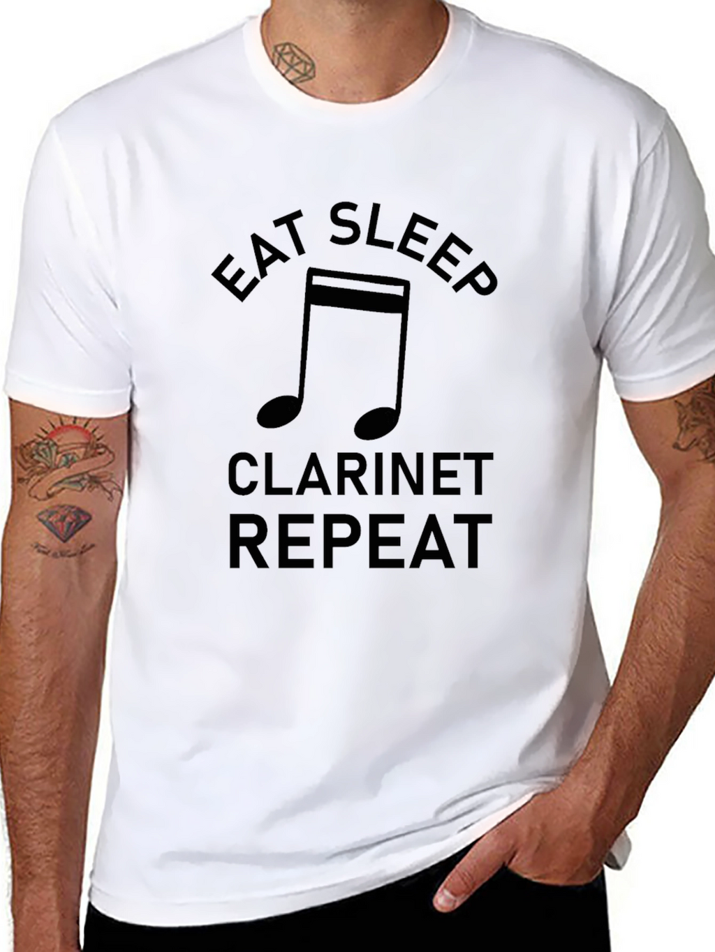 Eat Sleep Clarinet Repeat Black T-Shirt