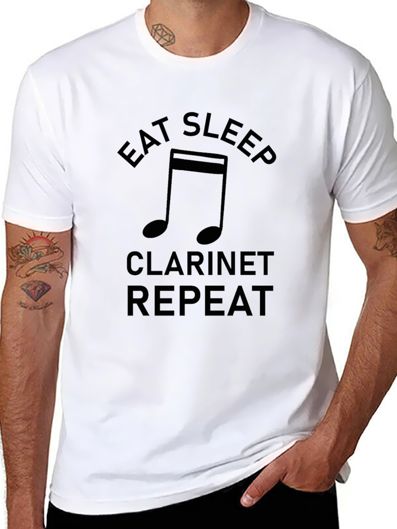 Eat Sleep Clarinet Repeat Black T-Shirt