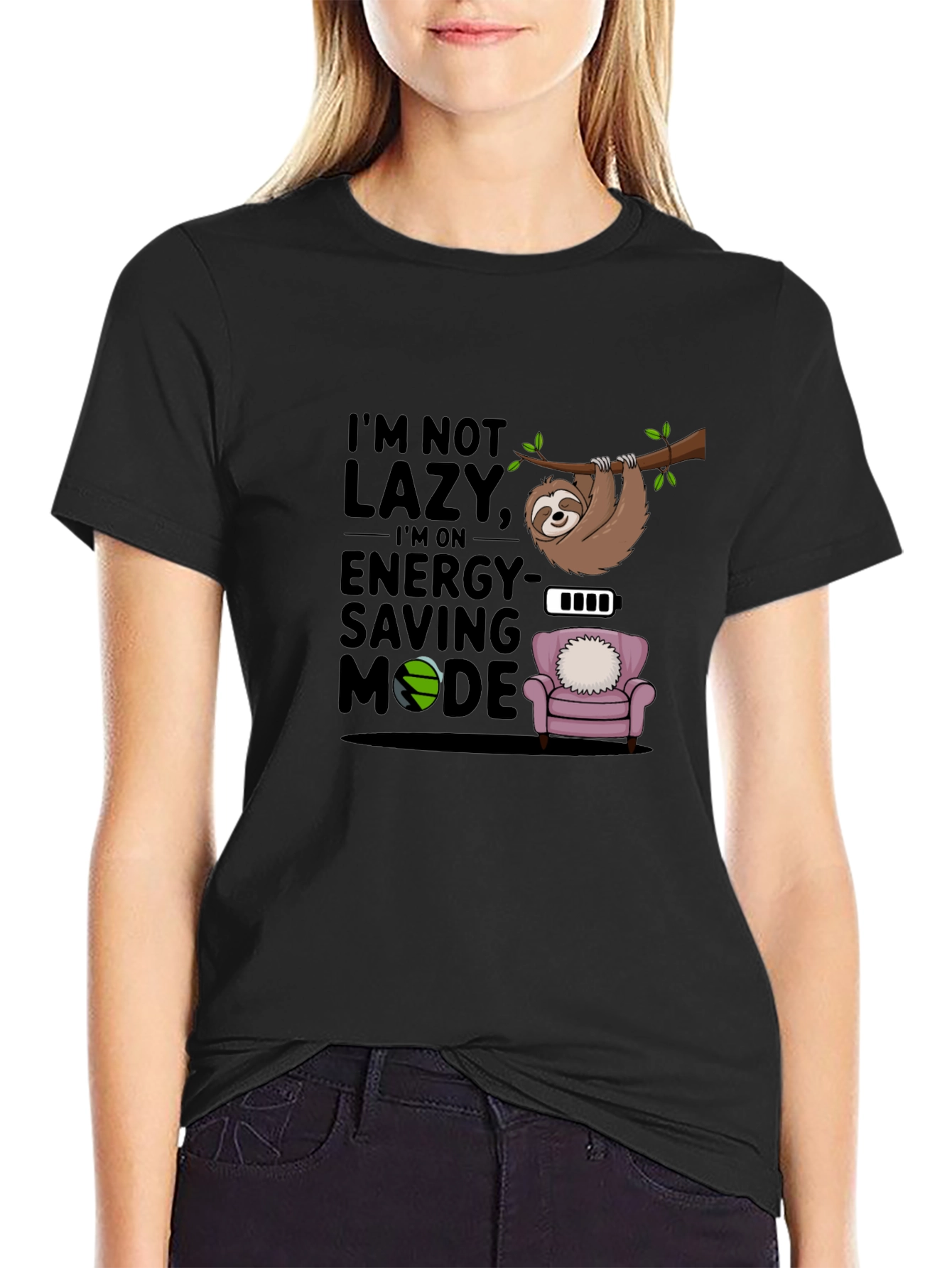 Im Not Lazy T-Shirt Sloth Energy Saving Mode Tee