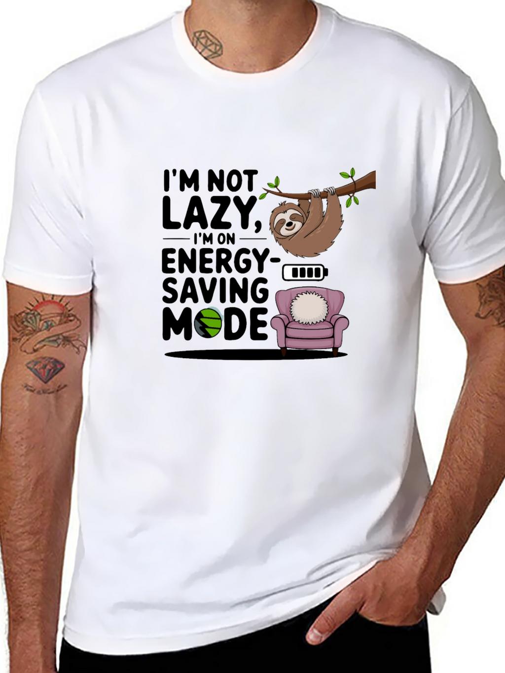 Im Not Lazy T-Shirt Sloth Energy Saving Mode Tee