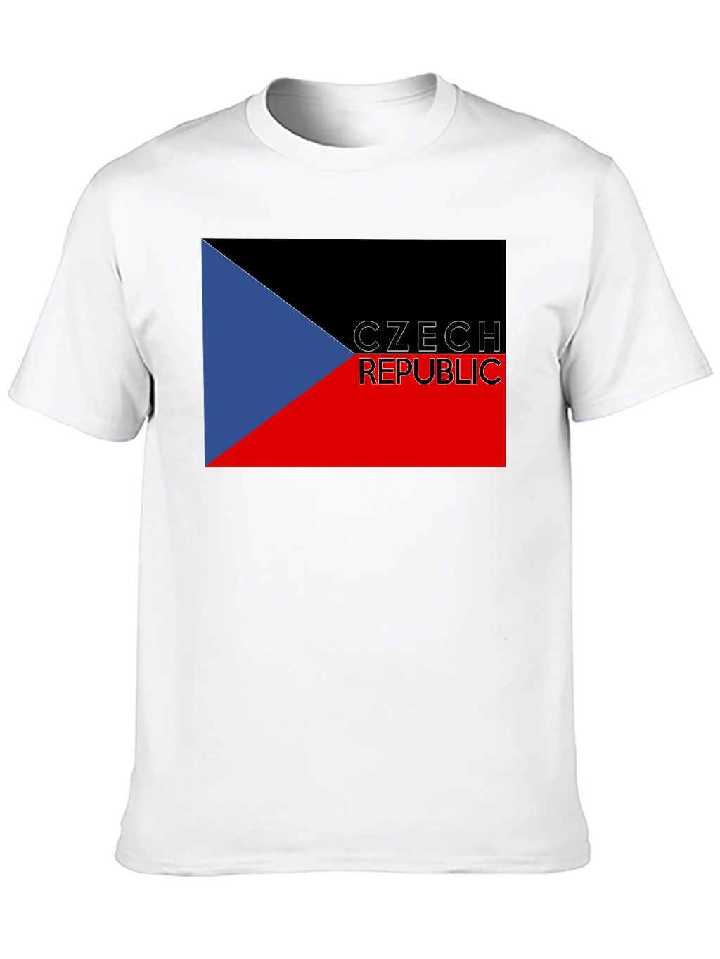 Czech Republic Flag T-Shirt - Black