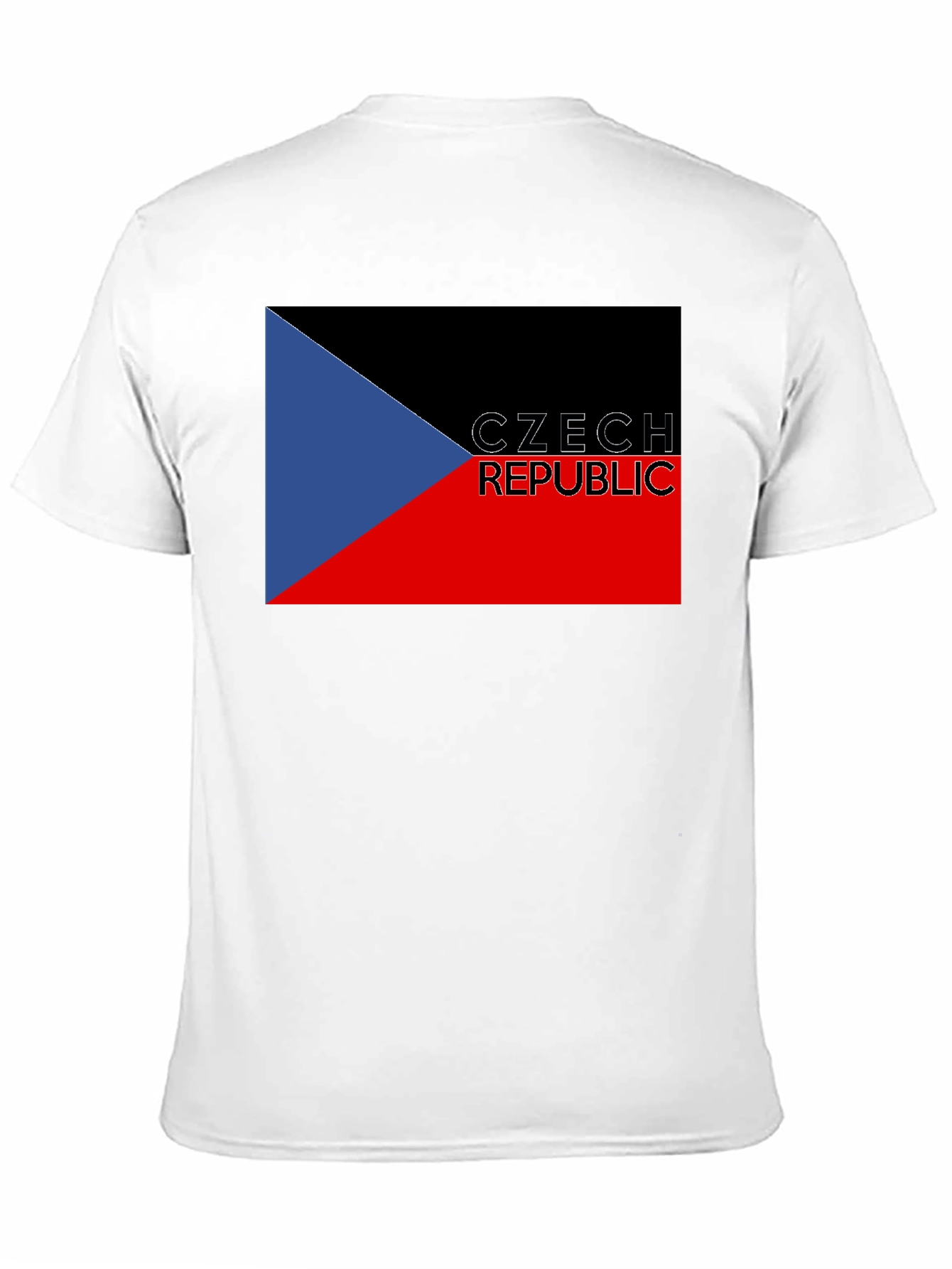 Czech Republic Flag T-Shirt - Black