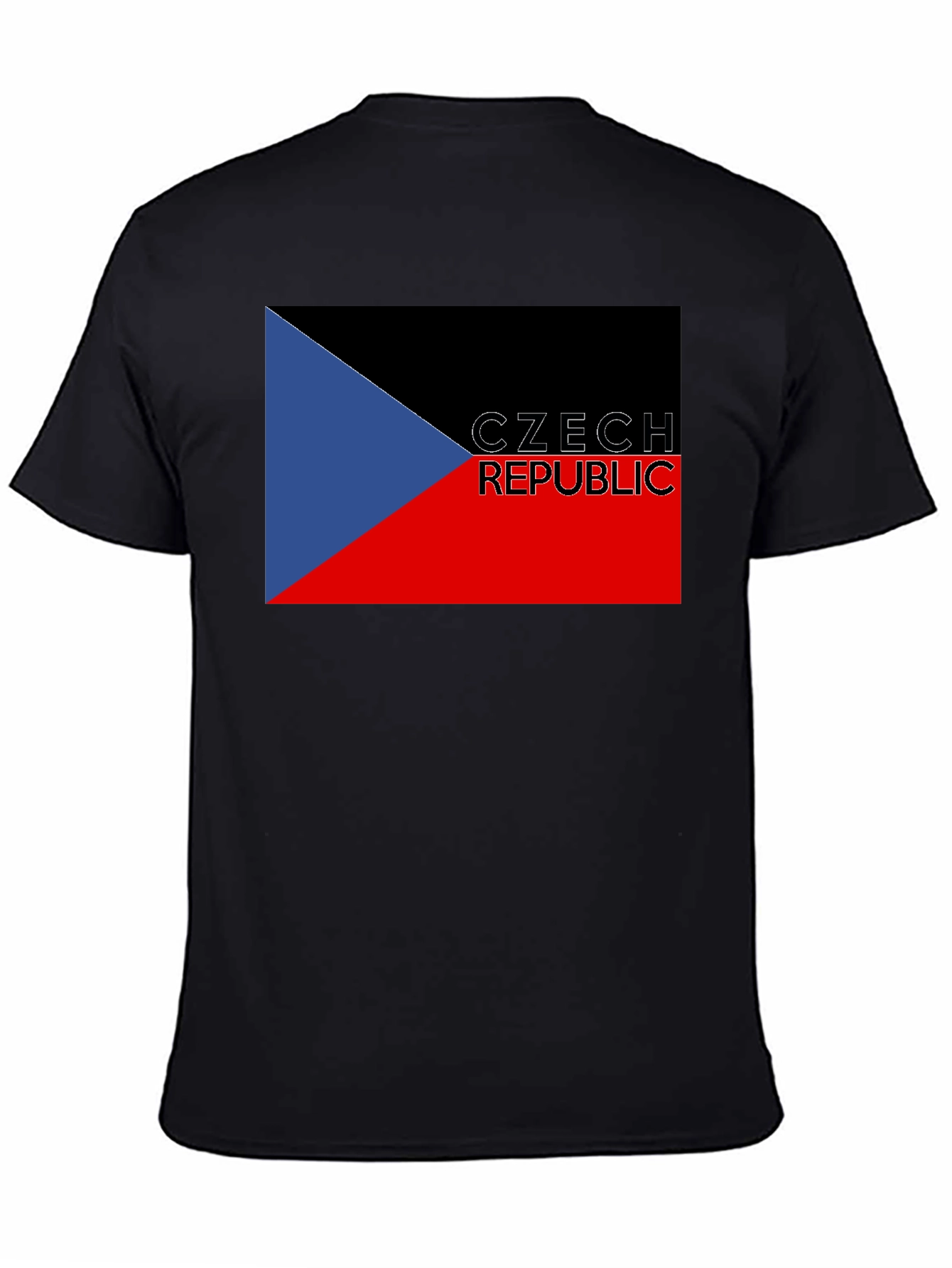 Czech Republic Flag T-Shirt - Black