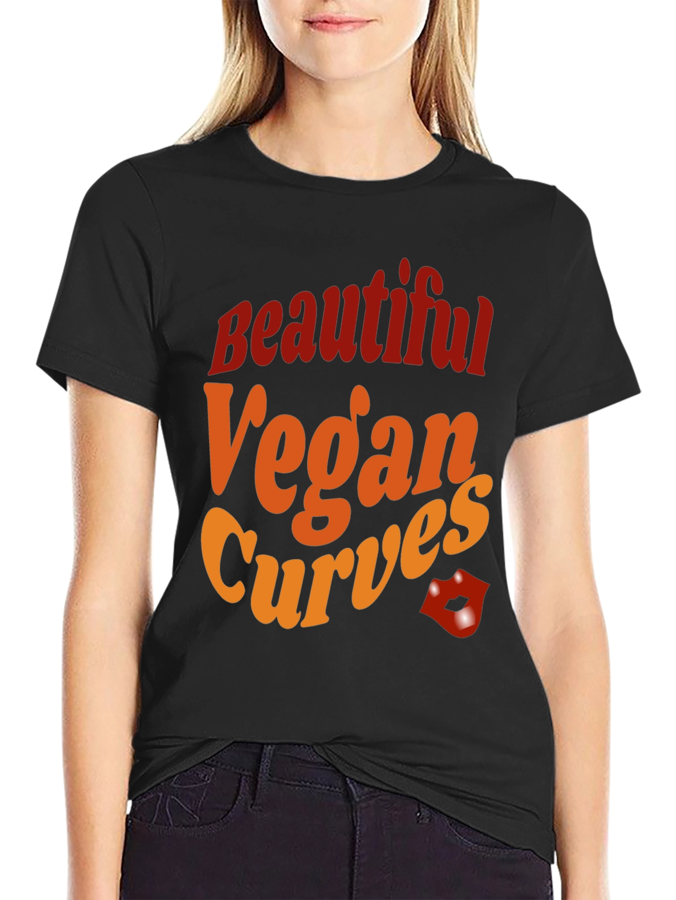 Beautiful Vegan Curves T-Shirt - Bold Graphic Tee