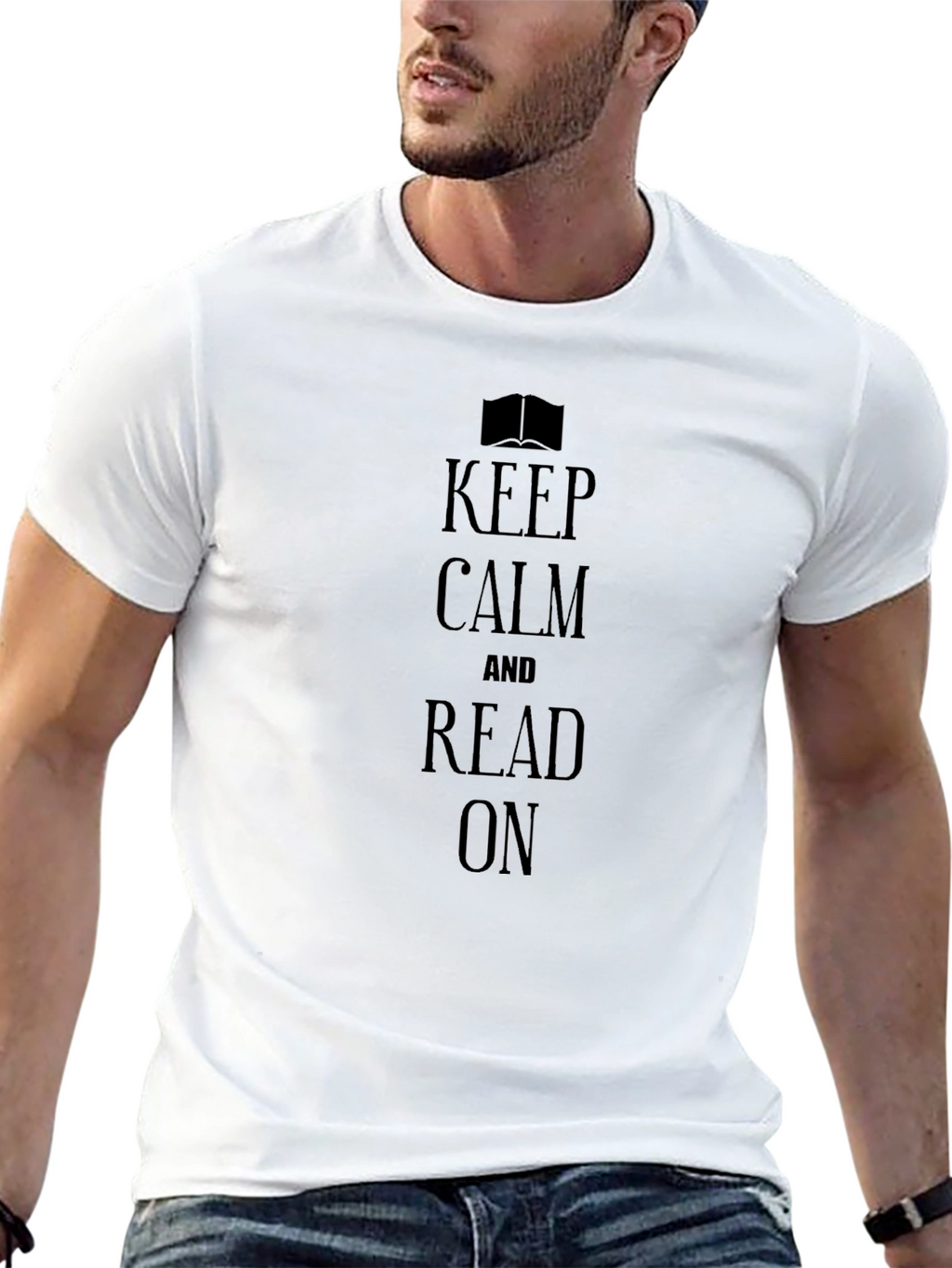 Keep Calm and Read On Black T-Shirt