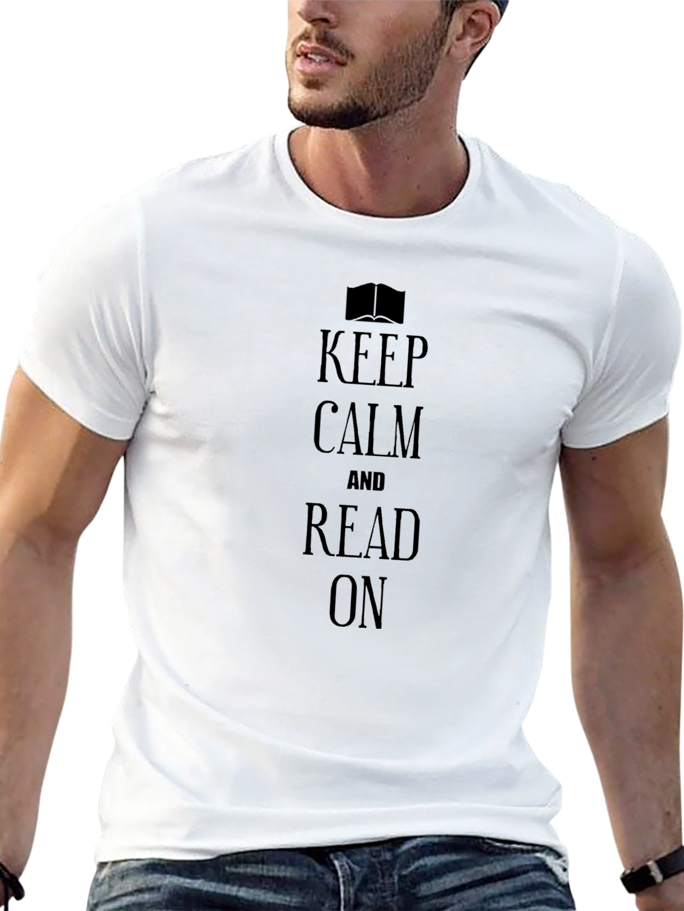 Keep Calm and Read On Black T-Shirt