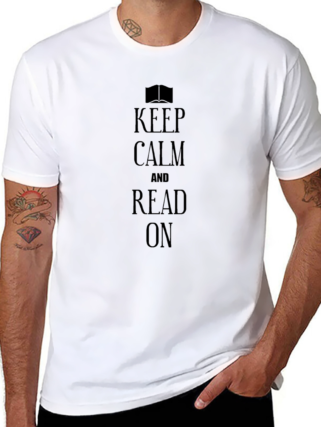 Keep Calm and Read On Black T-Shirt