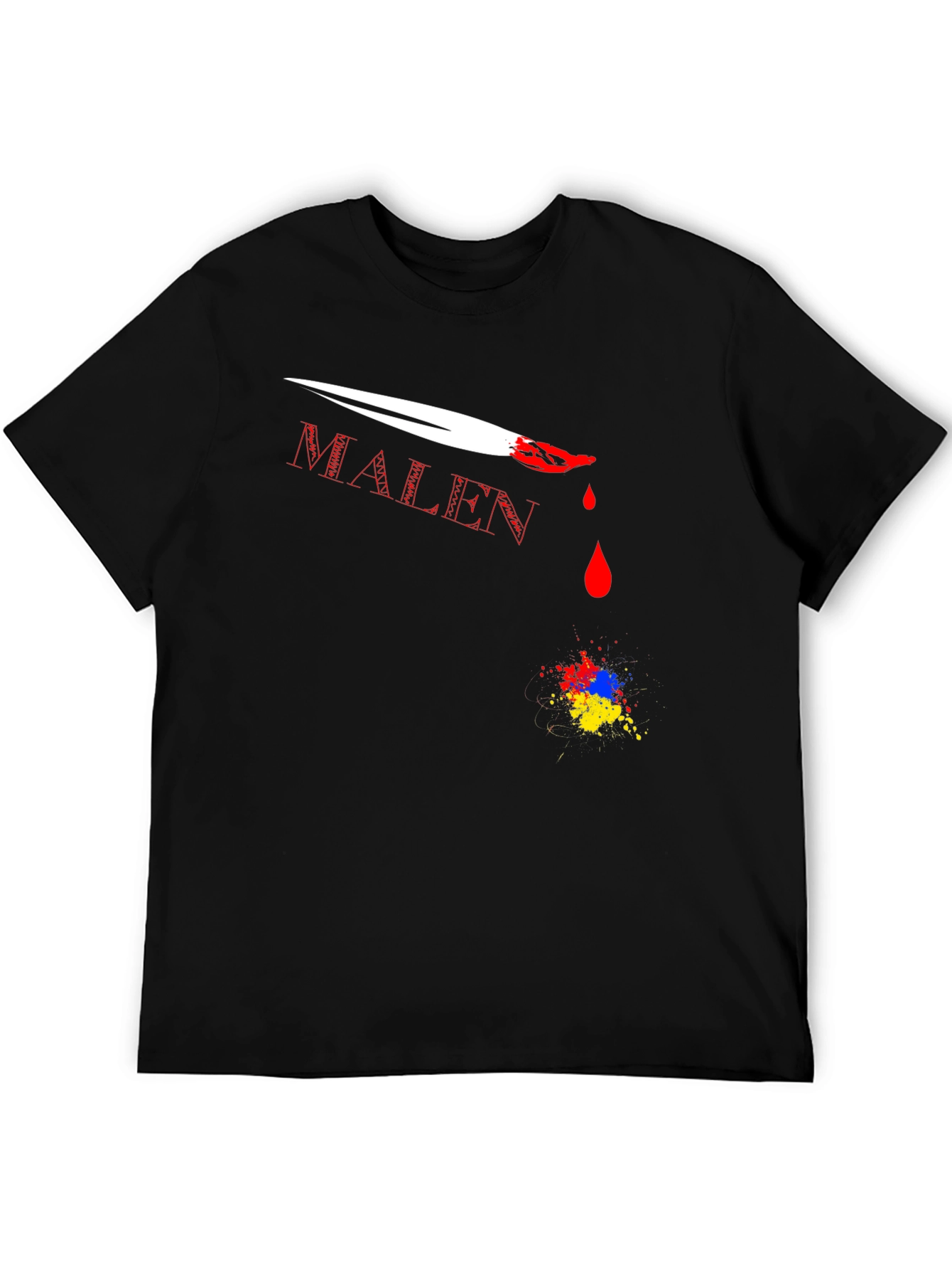 MALEN T-Shirt with Paint Brush Design