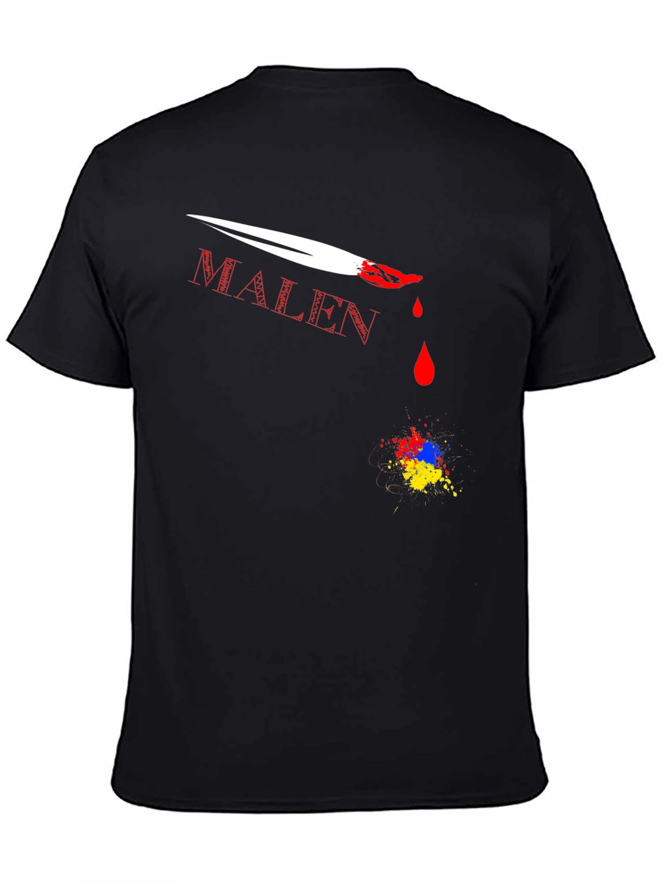 MALEN T-Shirt with Paint Brush Design