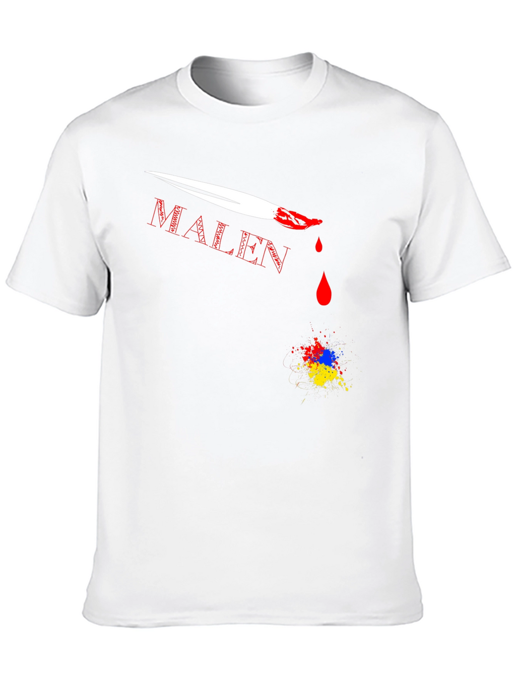 MALEN T-Shirt with Paint Brush Design
