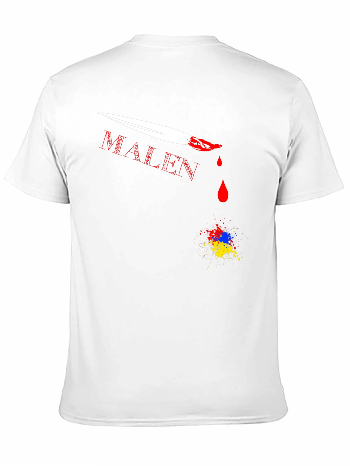 MALEN T-Shirt with Paint Brush Design