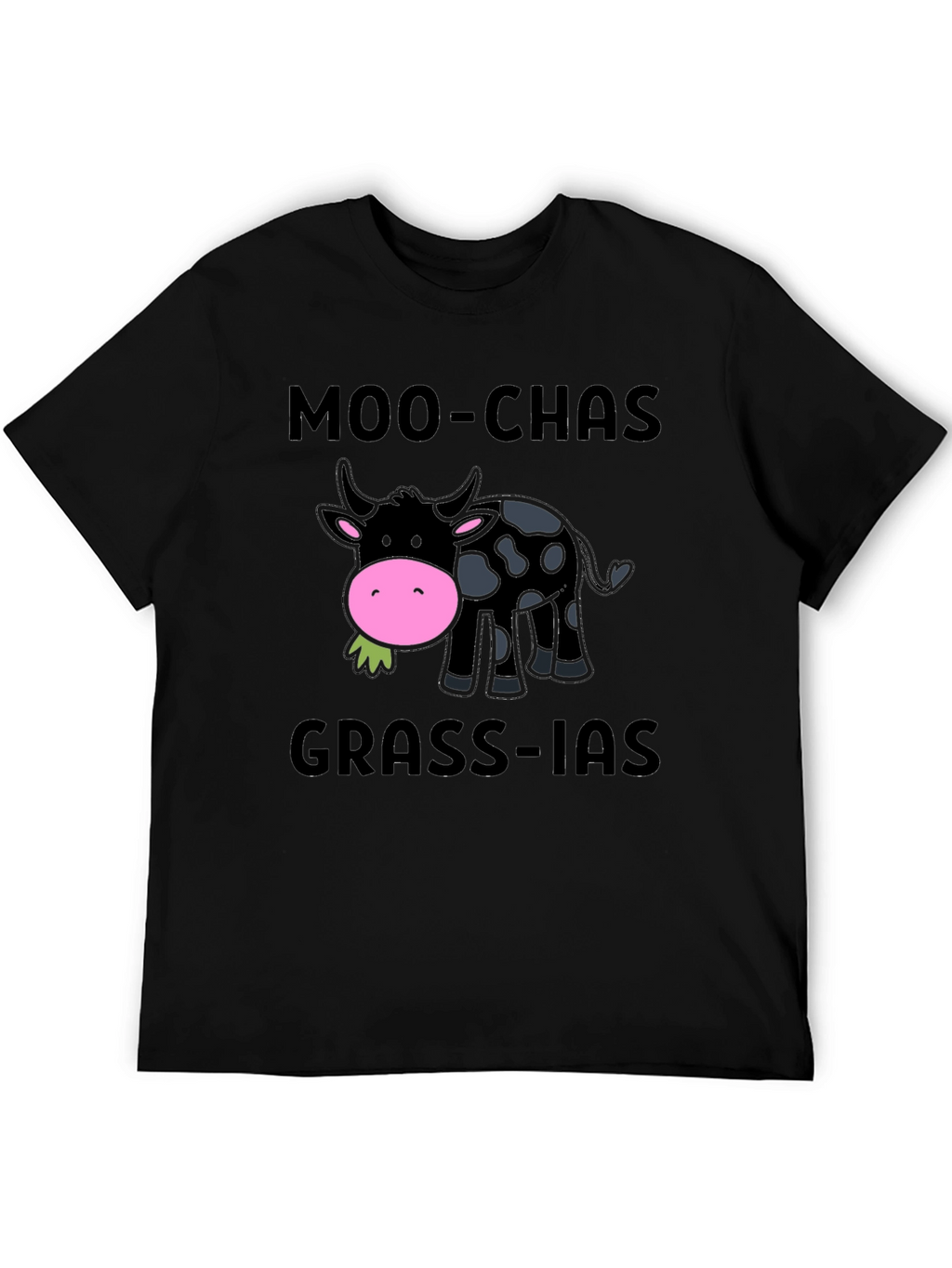 Moo-chas Grass-ias Funny Cow Graphic T-Shirt