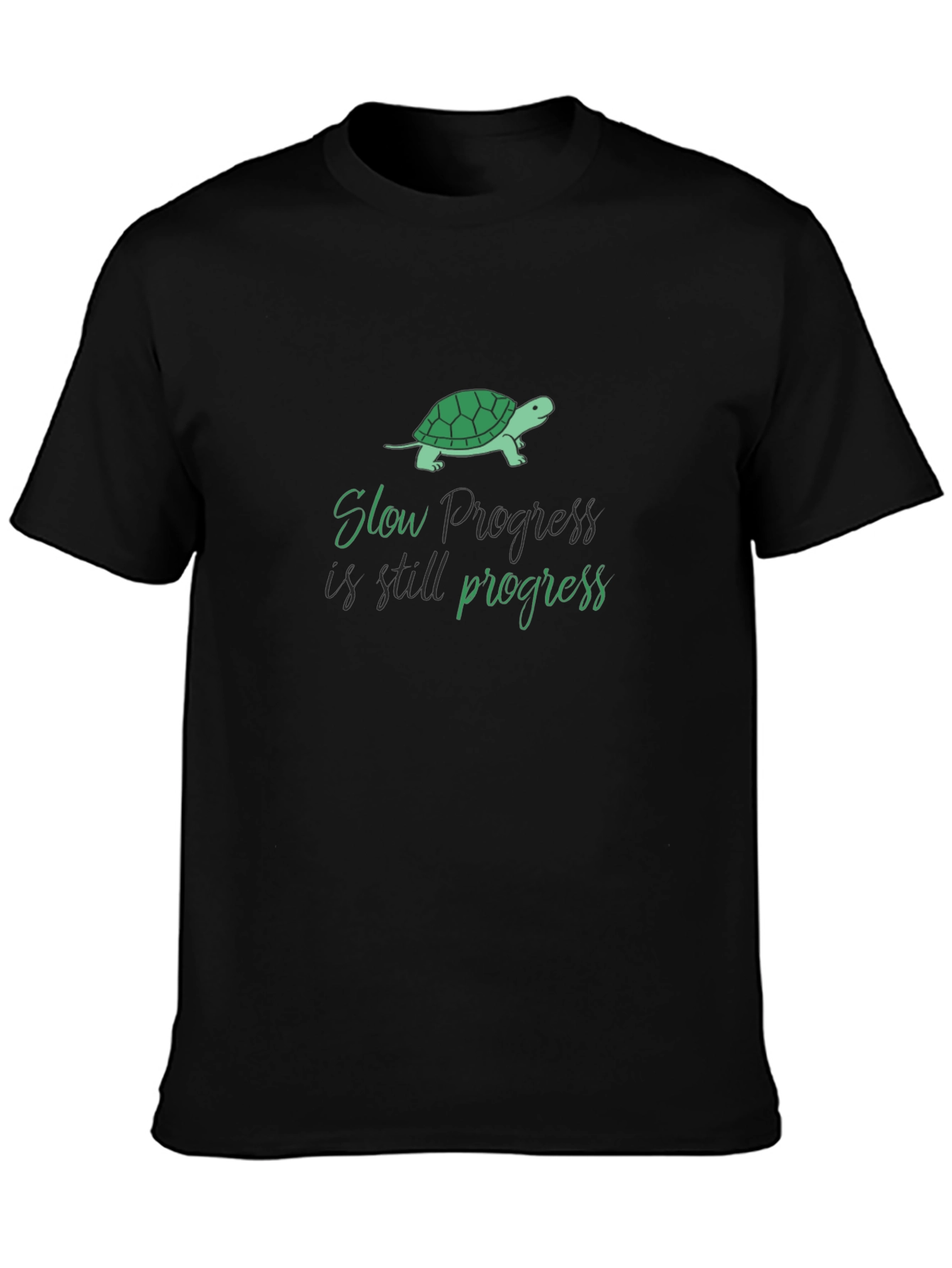 Slow Progress Turtle Graphic T-Shirt - Motivational Tee