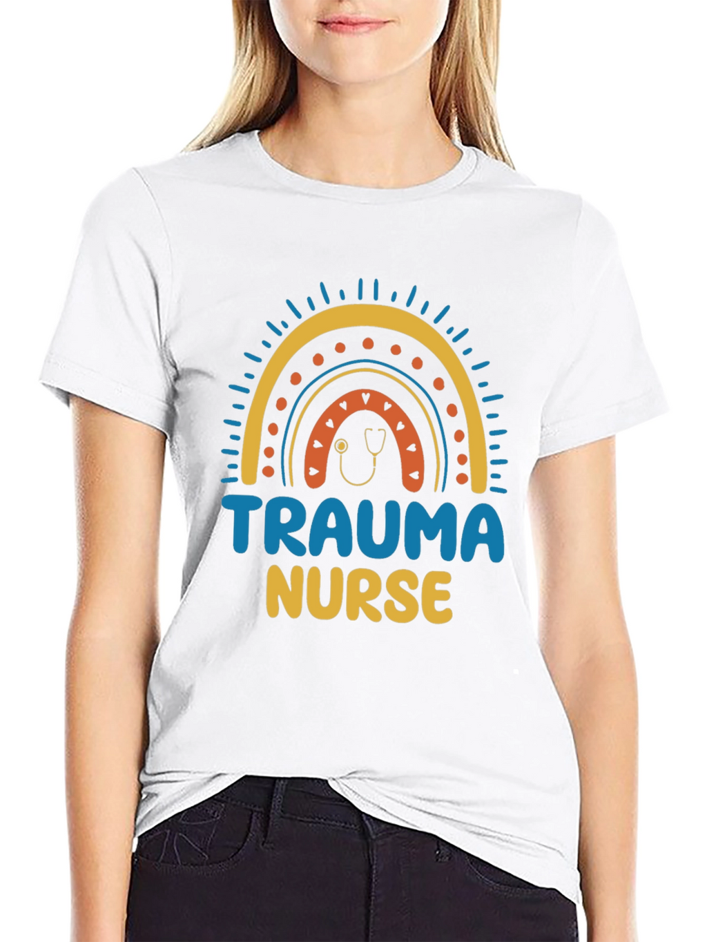 Trauma Nurse Rainbow Graphic T-Shirt