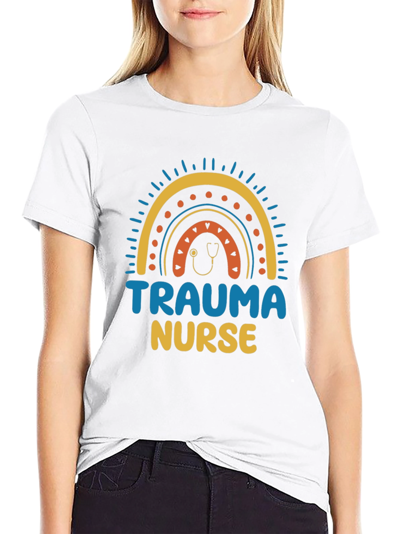 Trauma Nurse Rainbow Graphic T-Shirt
