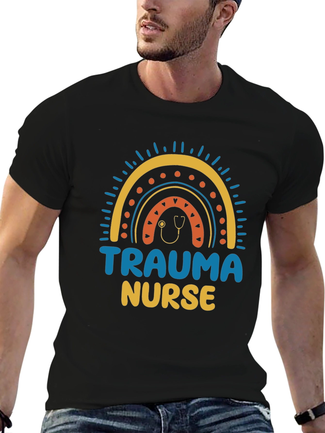 Trauma Nurse Rainbow Graphic T-Shirt