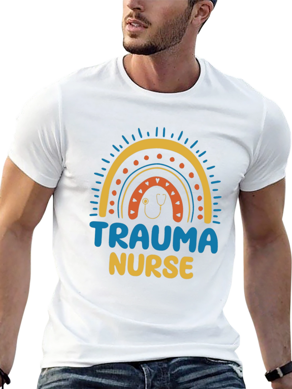 Trauma Nurse Rainbow Graphic T-Shirt