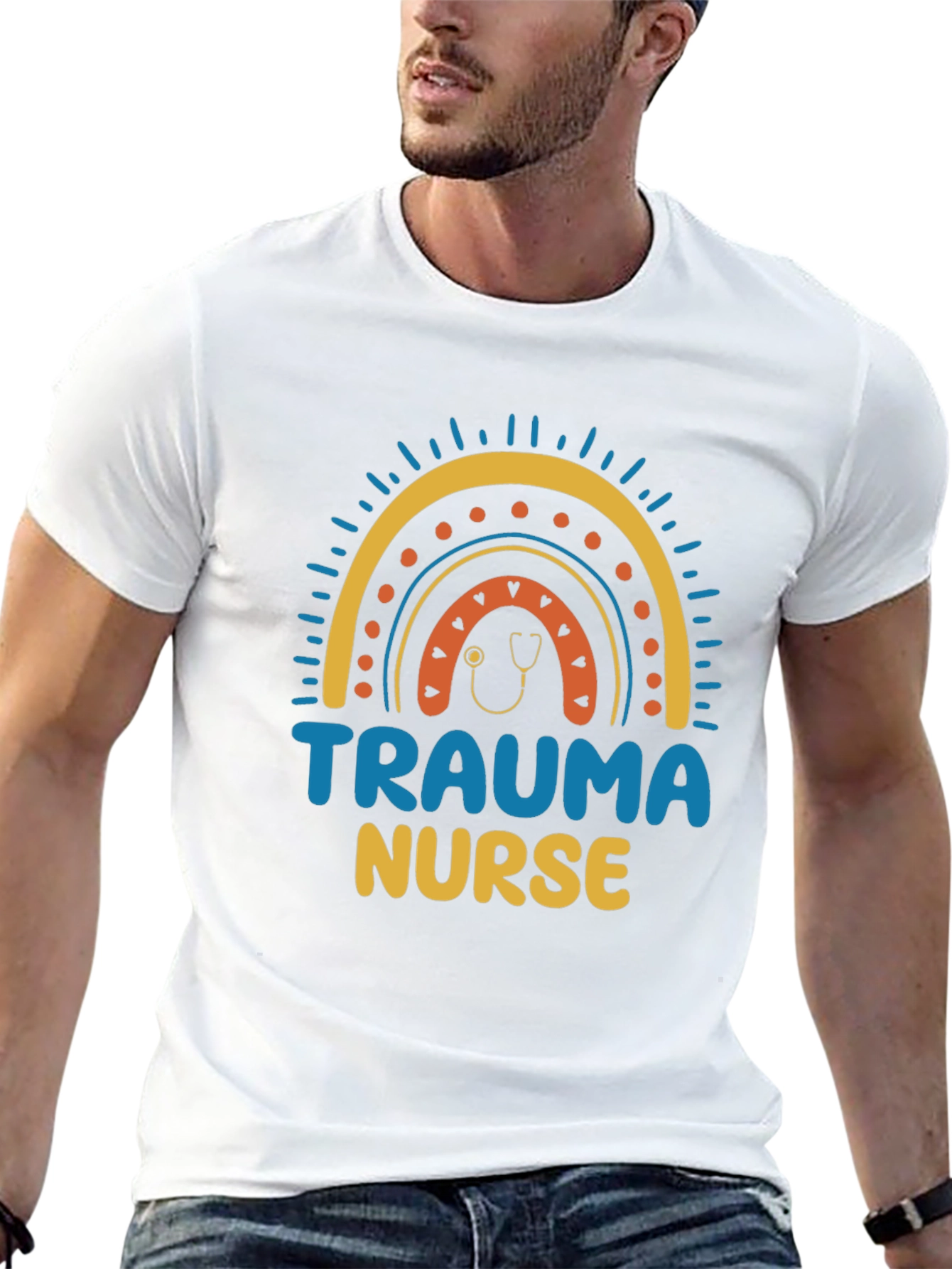 Trauma Nurse Rainbow Graphic T-Shirt