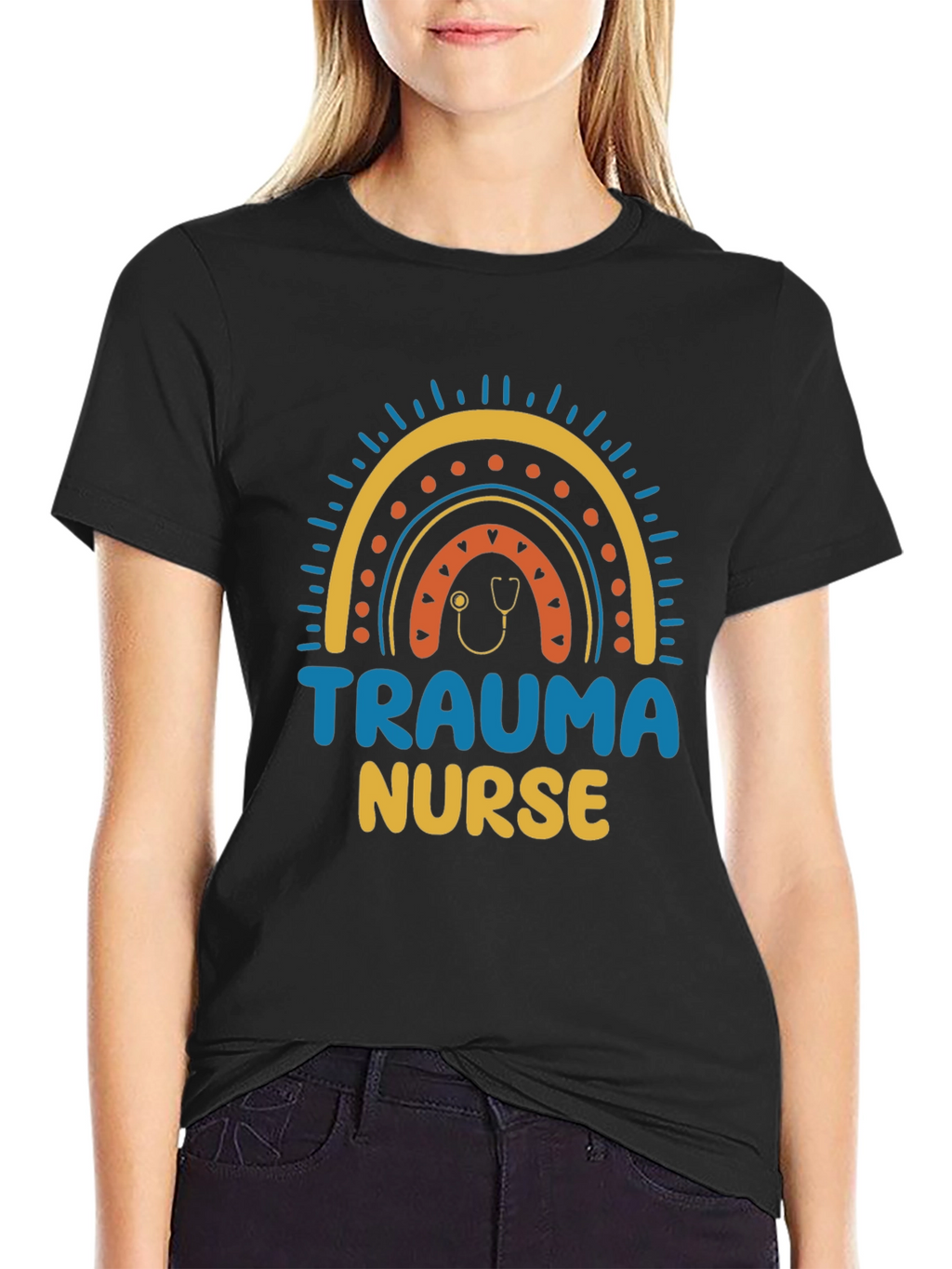 Trauma Nurse Rainbow Graphic T-Shirt