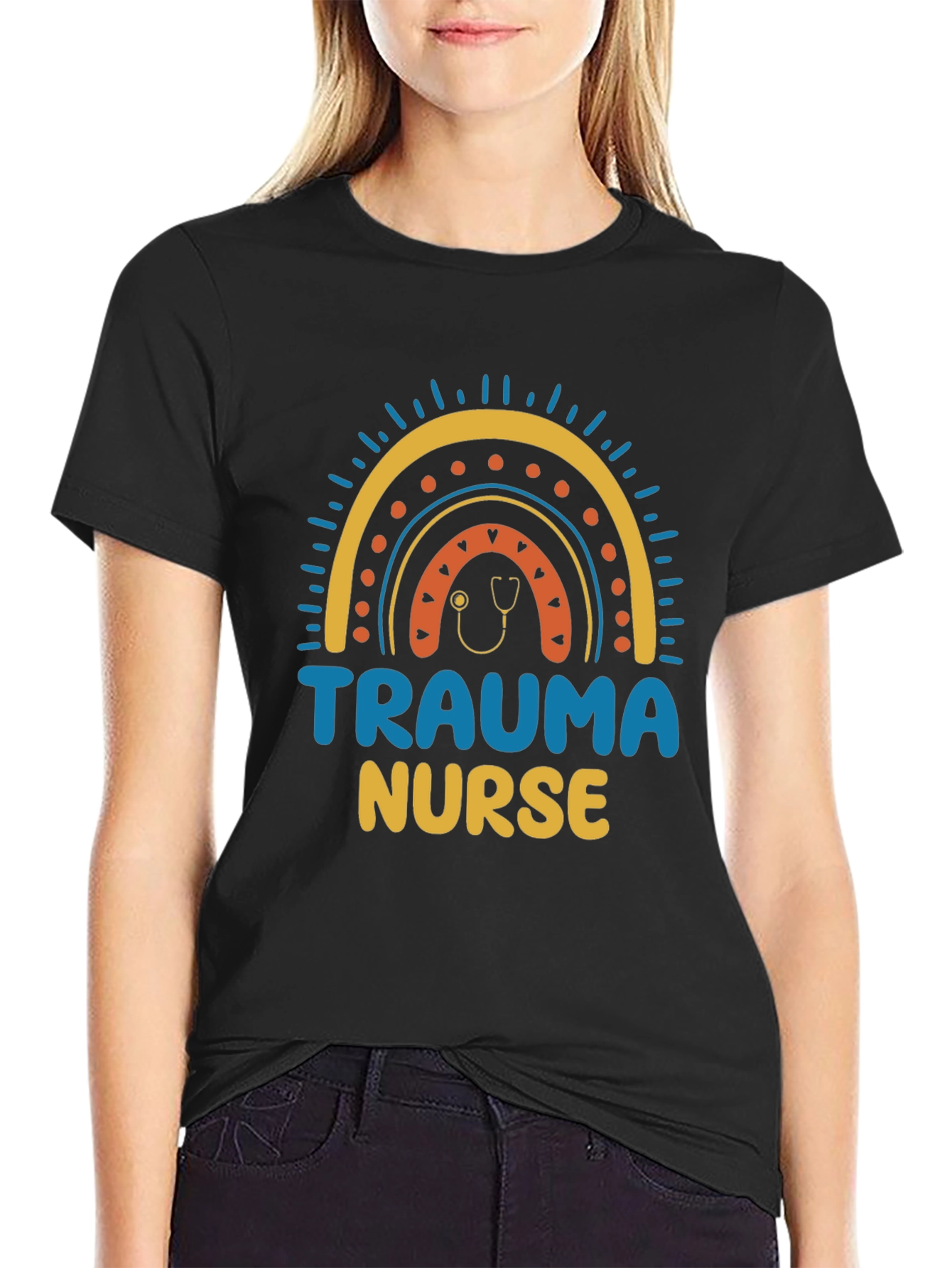 Trauma Nurse Rainbow Graphic T-Shirt