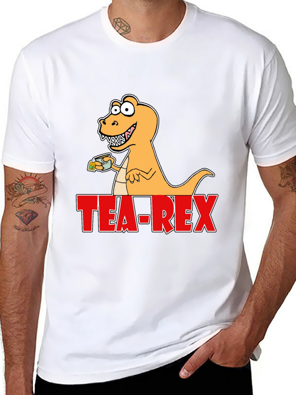 Tea Rex T-Shirt: Dinosaur with Tea Funny Graphic Tee