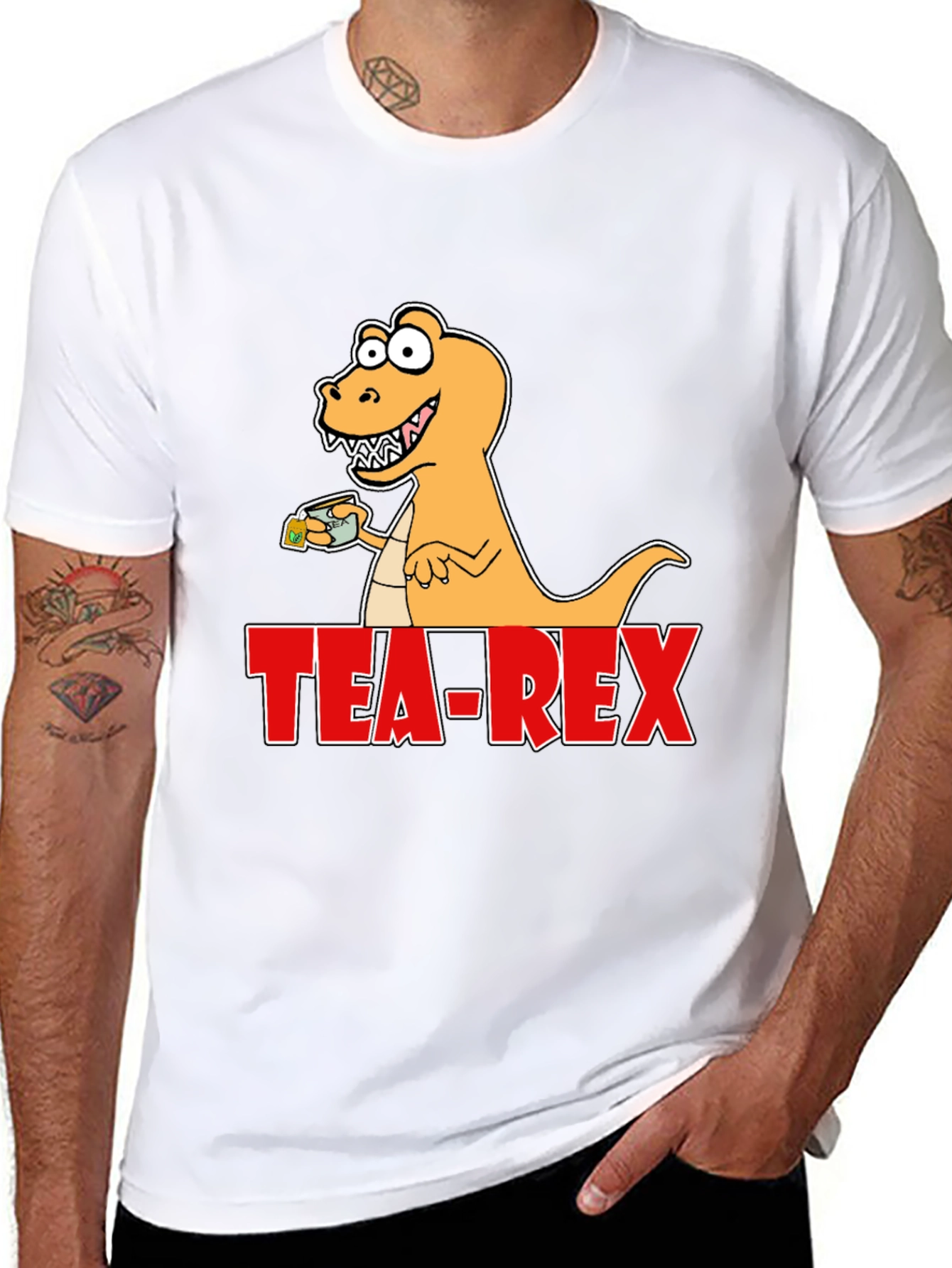 Tea Rex T-Shirt: Dinosaur with Tea Funny Graphic Tee