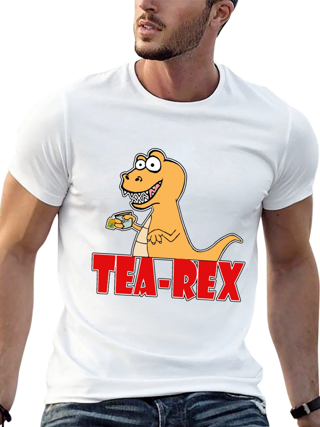 Tea Rex T-Shirt: Dinosaur with Tea Funny Graphic Tee