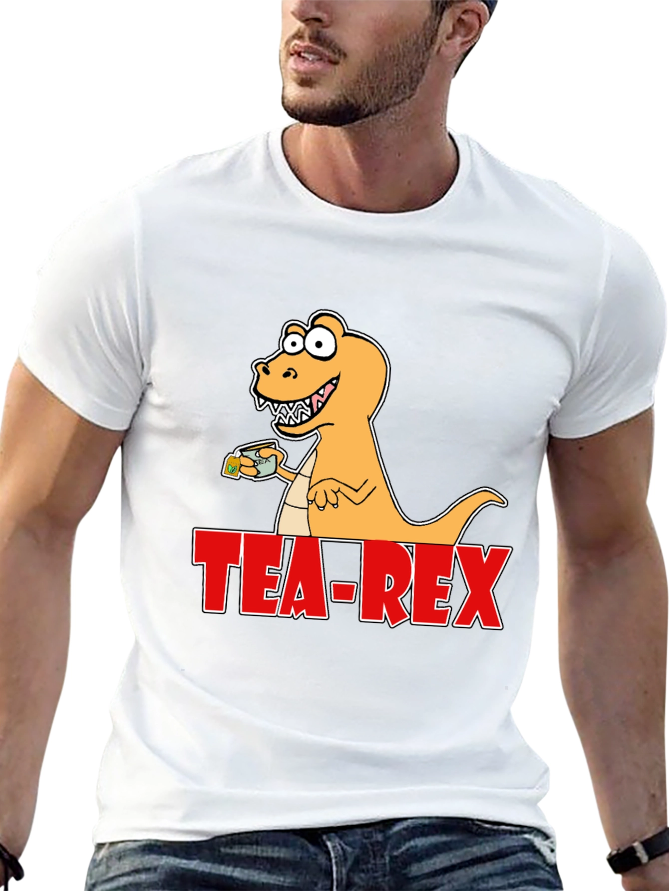 Tea Rex T-Shirt: Dinosaur with Tea Funny Graphic Tee