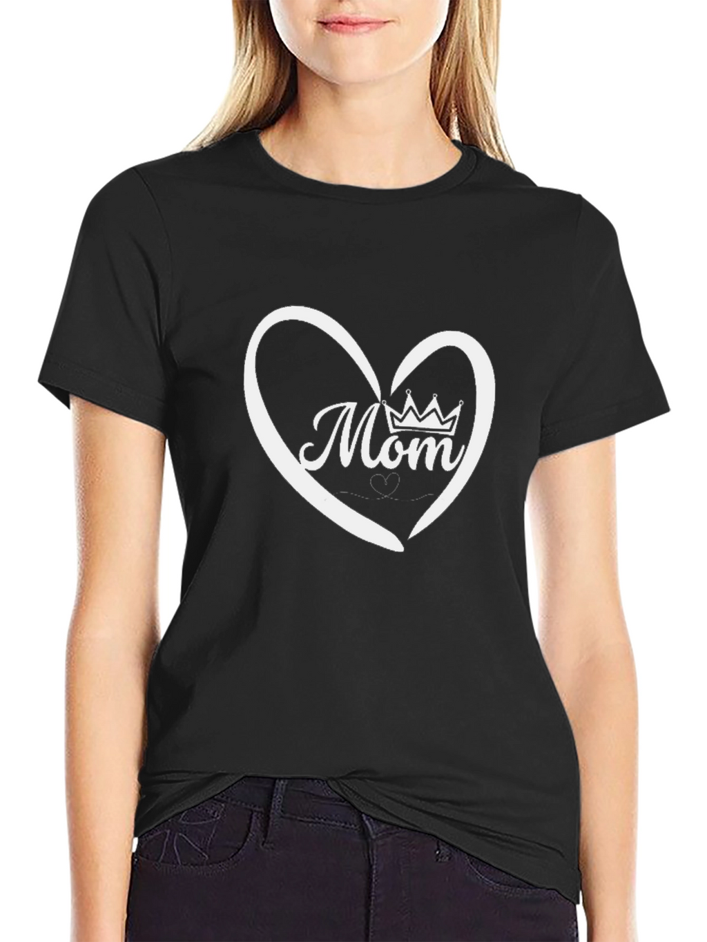 Mom Heart Crown T-Shirt - Black