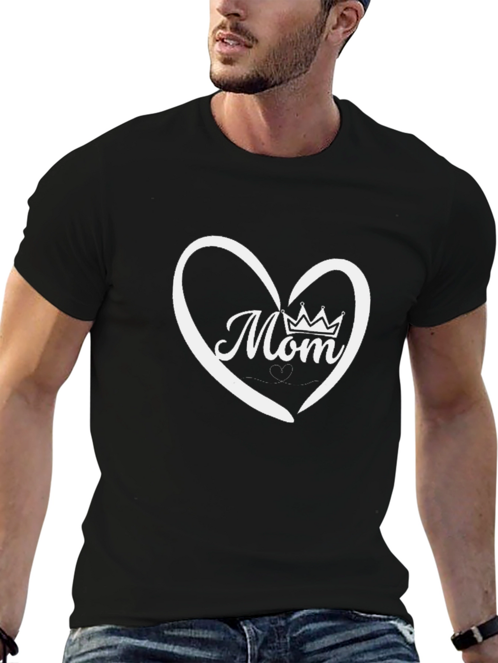 Mom Heart Crown T-Shirt - Black