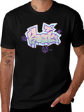 Retro Graffiti Style Black T-Shirt