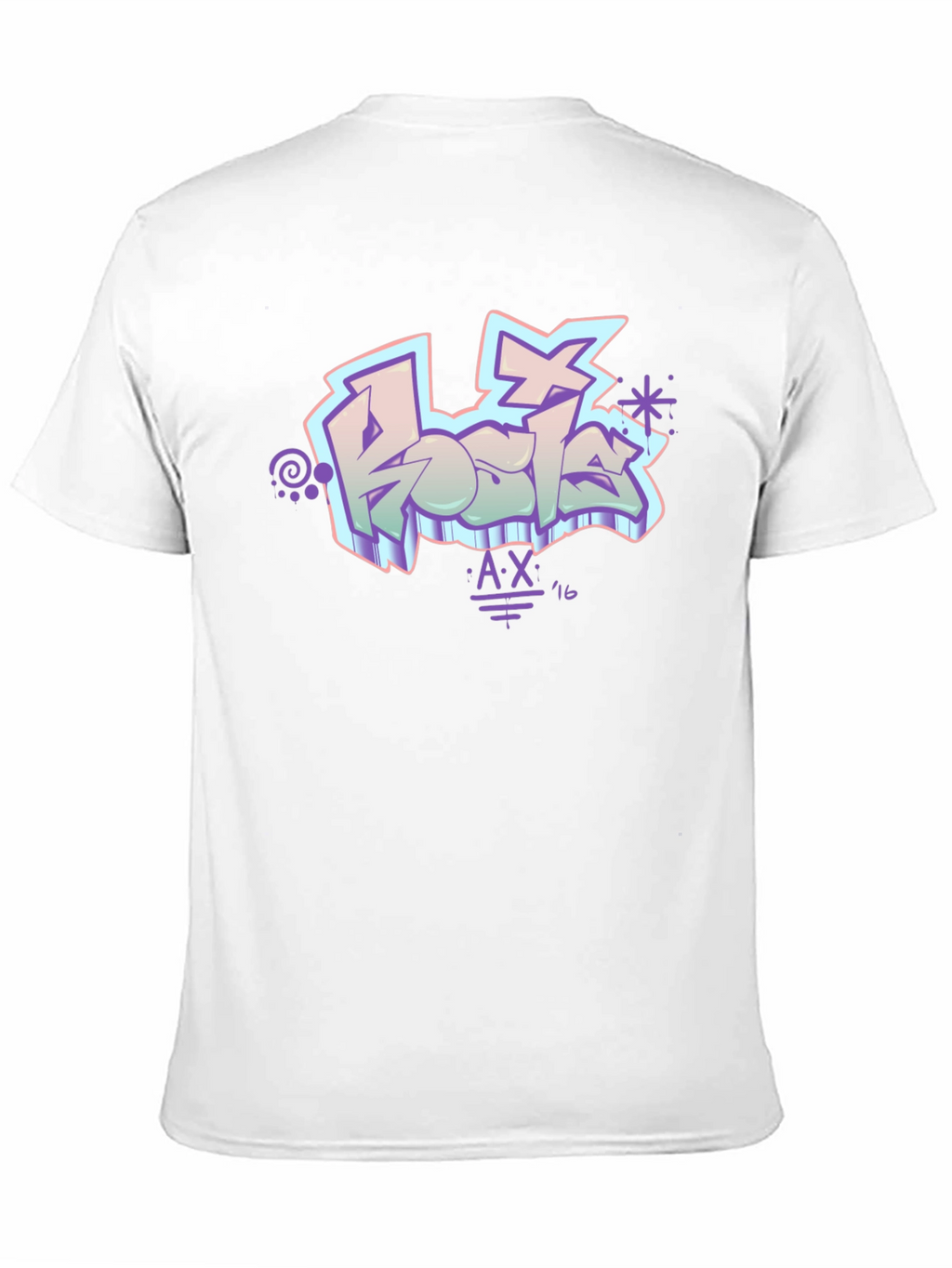 Retro Graffiti Style Black T-Shirt
