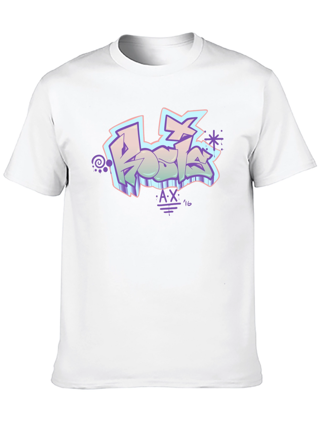 Retro Graffiti Style Black T-Shirt