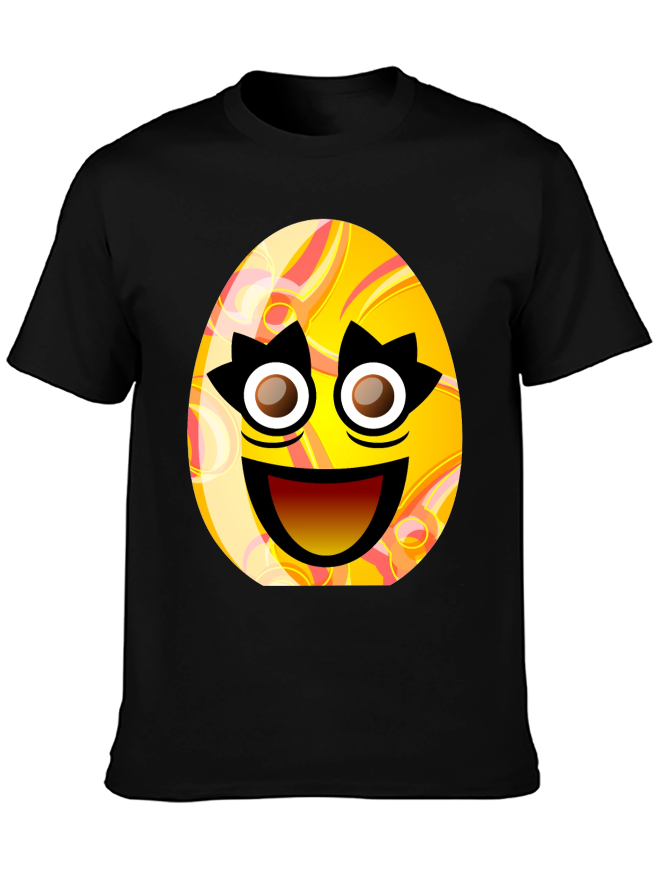 Easter Egg Smile Graphic Tee - Novelty Spring Holiday Shirt