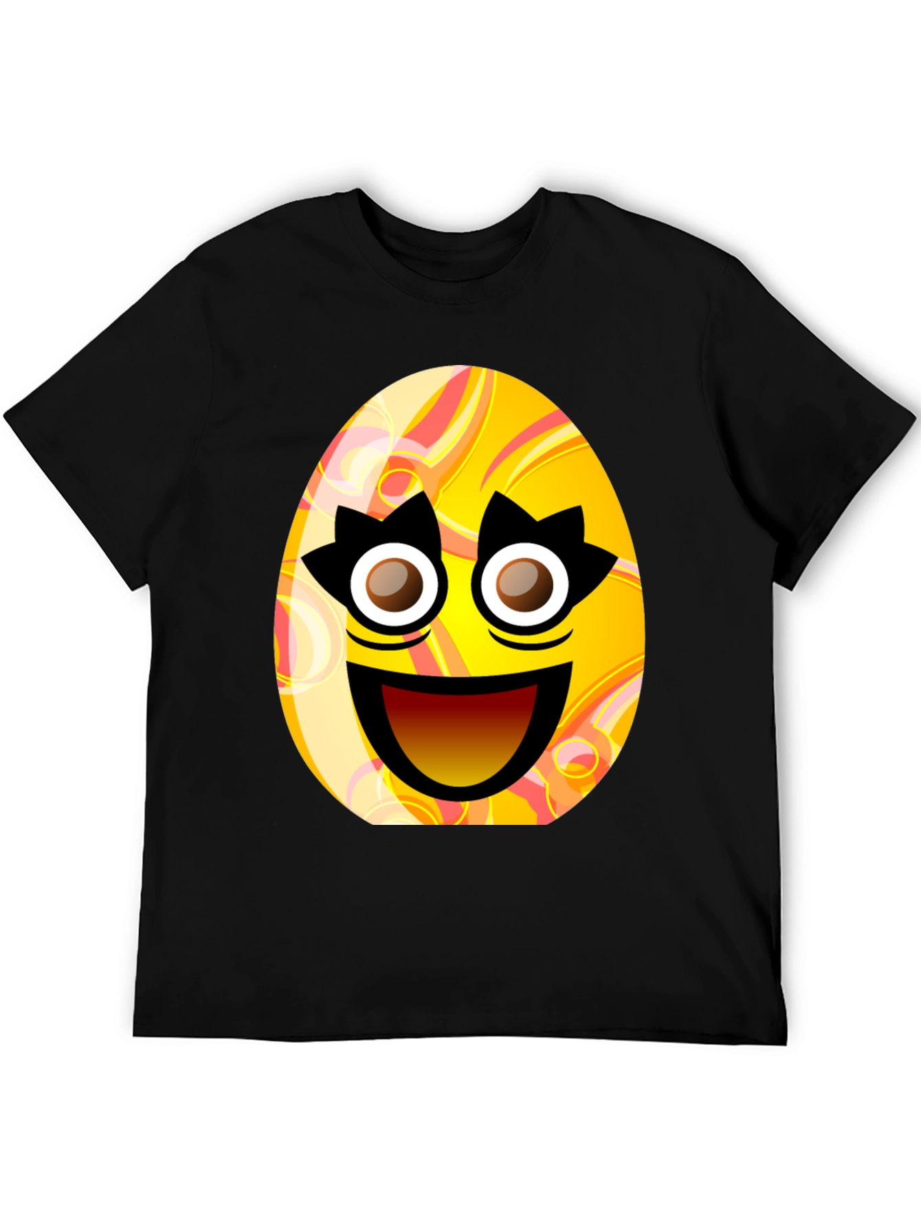 Easter Egg Smile Graphic Tee - Novelty Spring Holiday Shirt