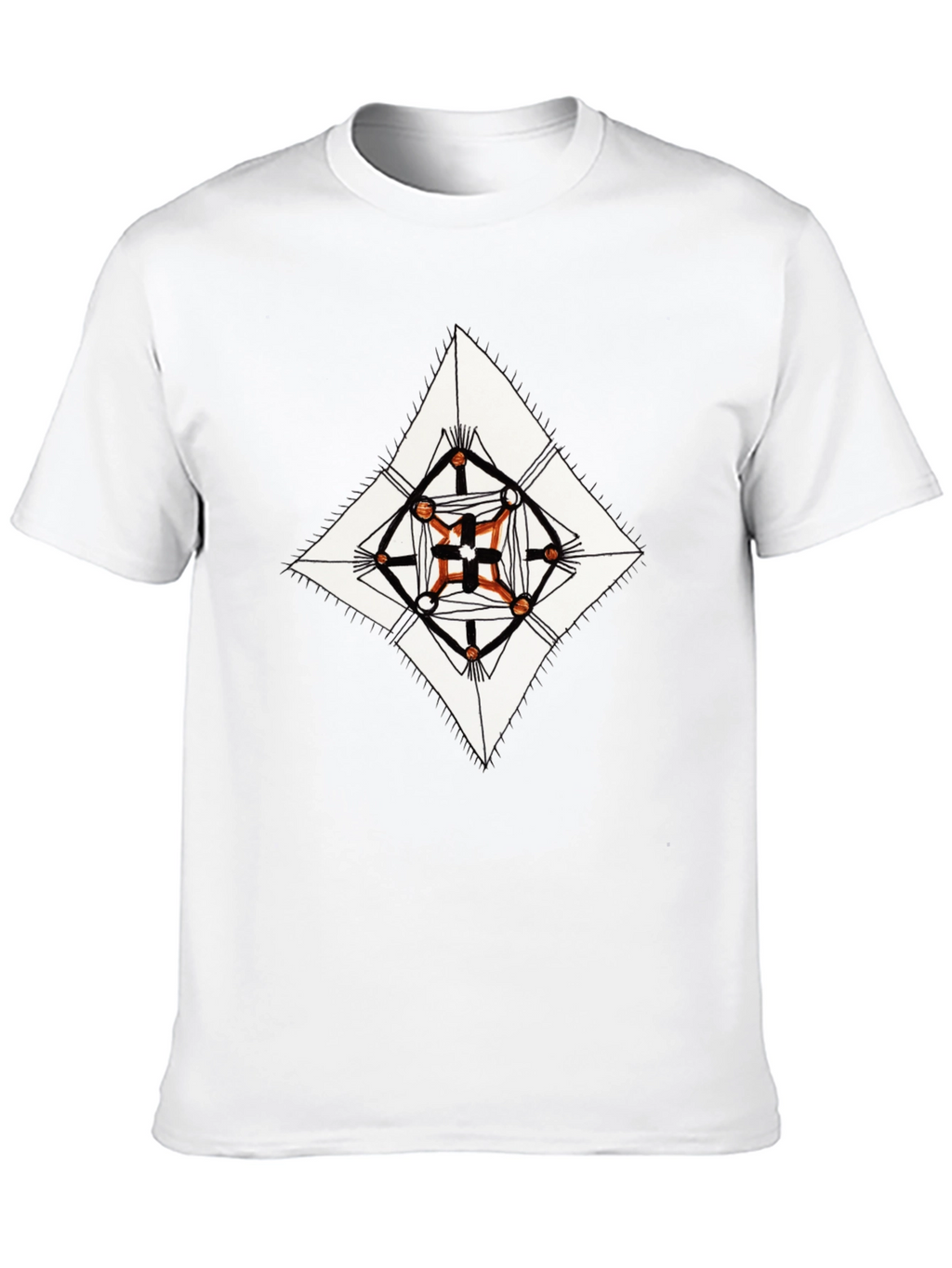 Geometric Diamond Print Black T-Shirt