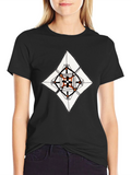 Geometric Diamond Print Black T-Shirt