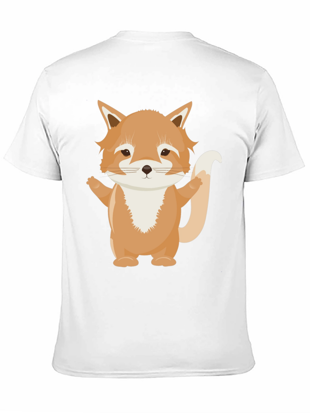Cute Cartoon Fox Black T-Shirt