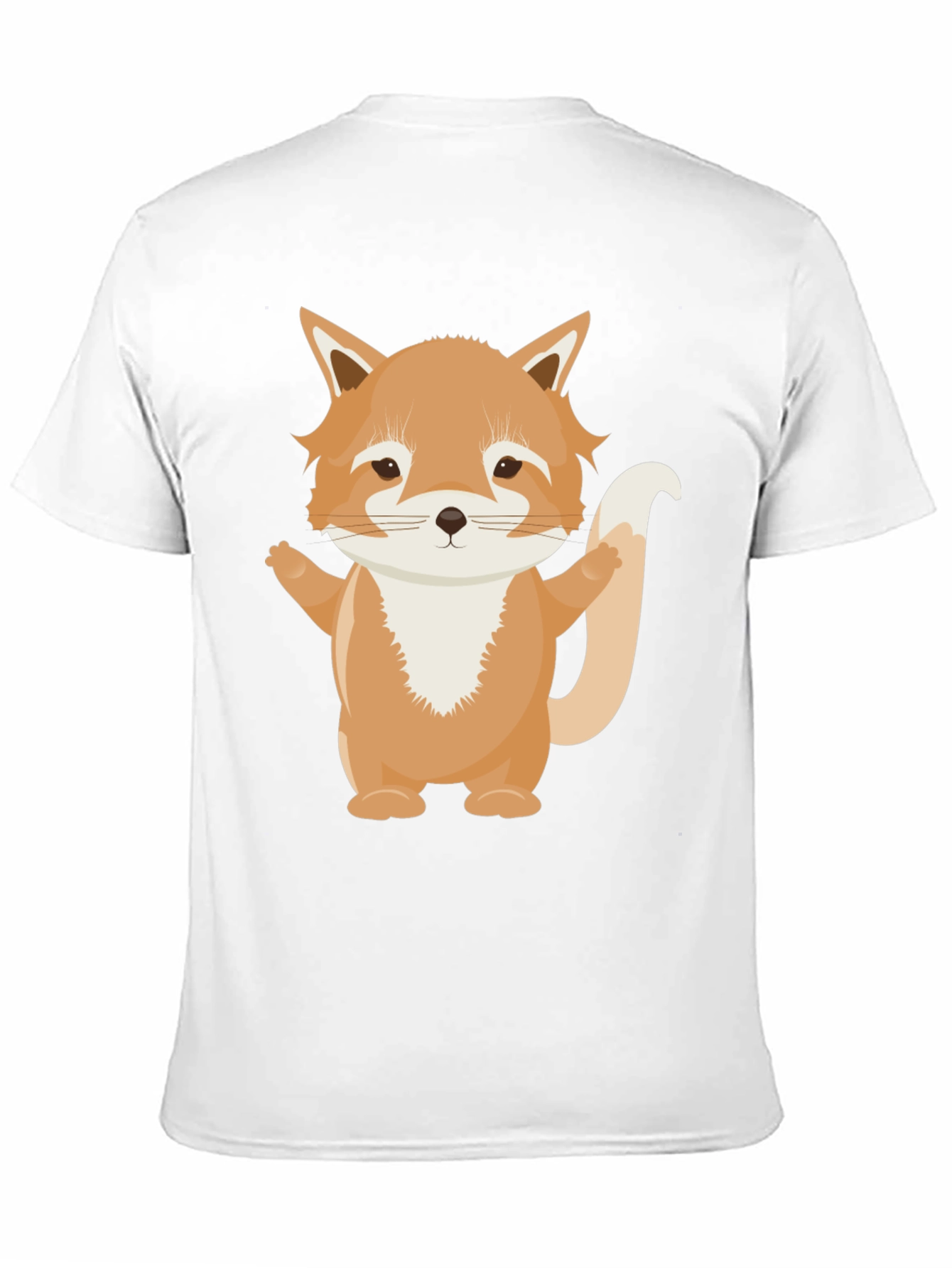 Cute Cartoon Fox Black T-Shirt