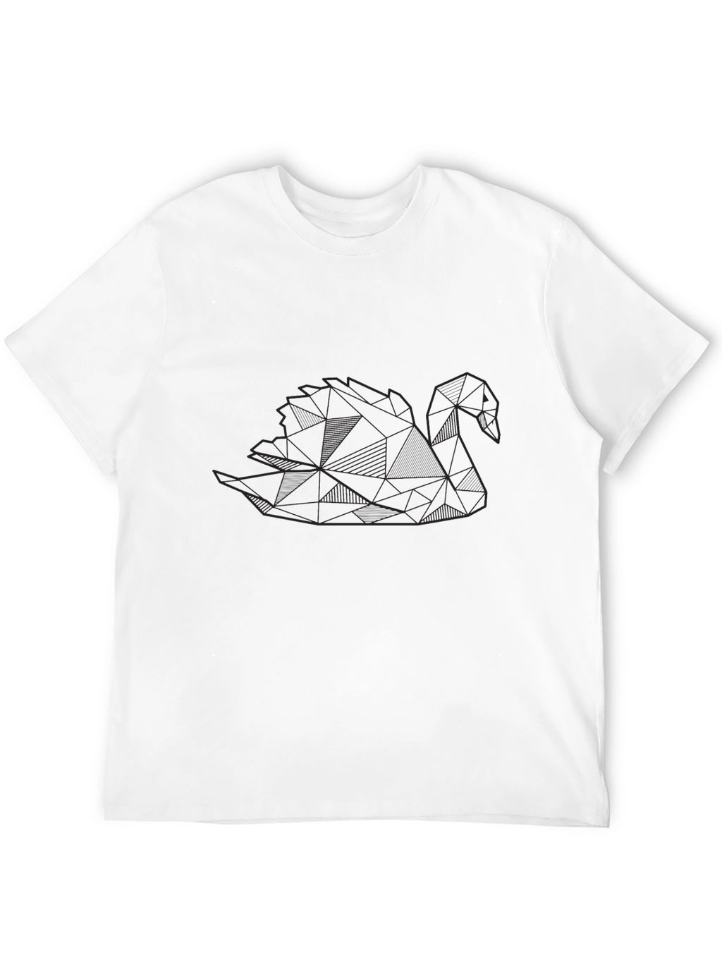 Geometric Swan Black T-Shirt