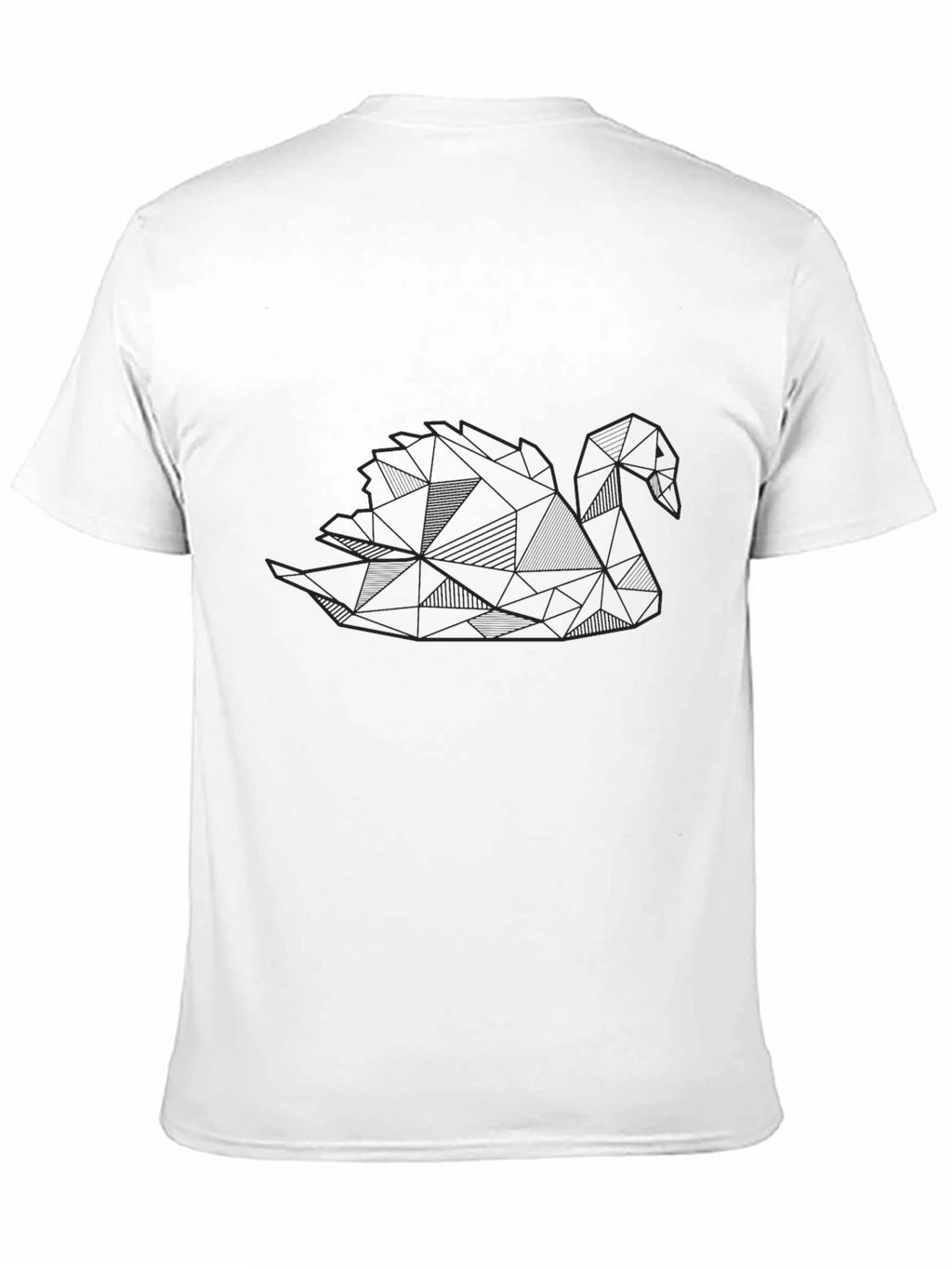 Geometric Swan Black T-Shirt