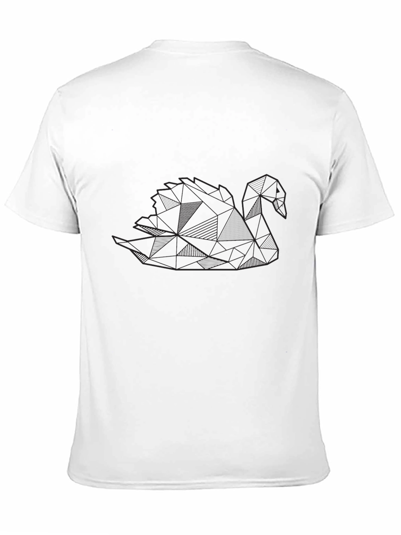 Geometric Swan Black T-Shirt