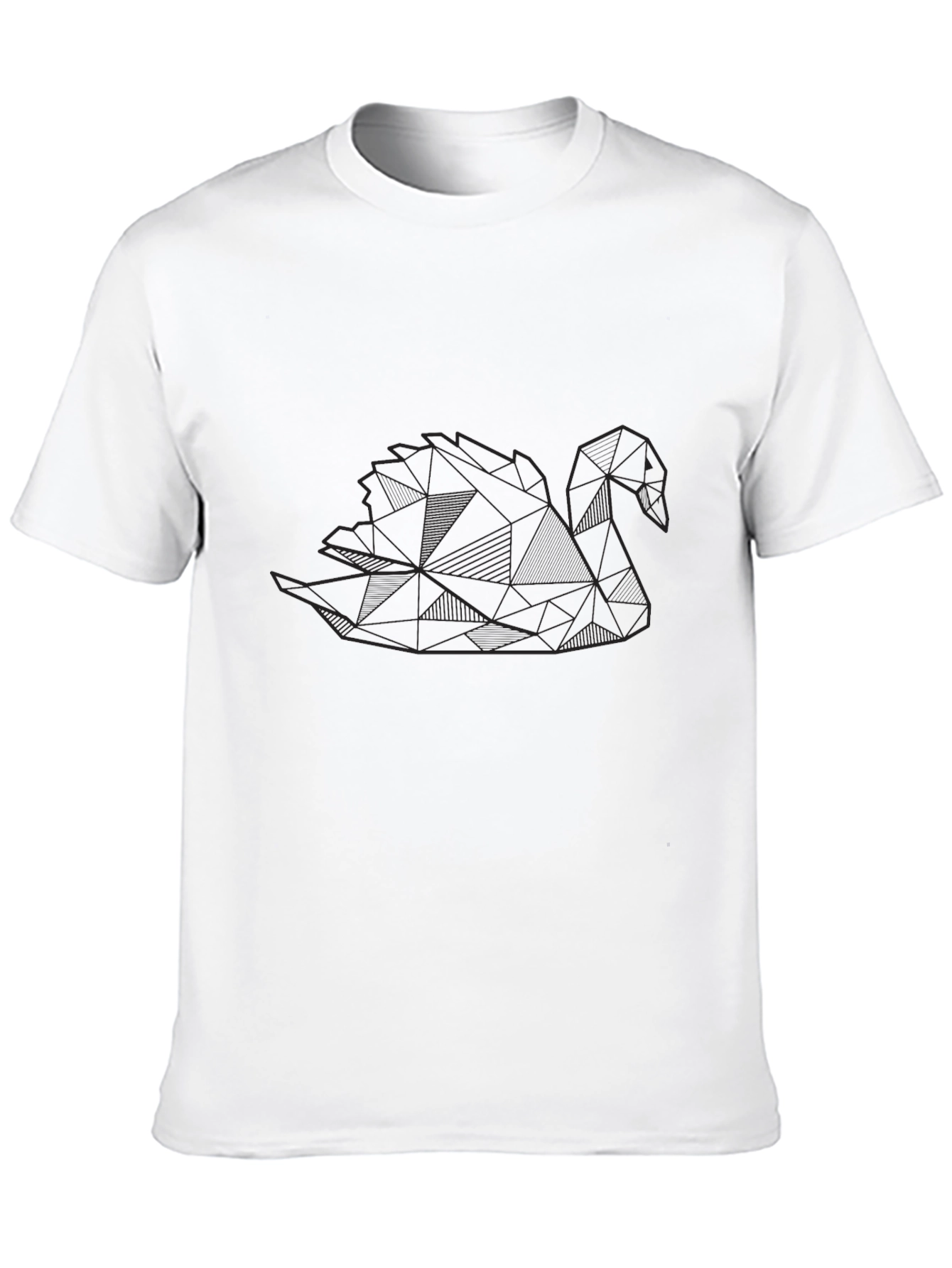 Geometric Swan Black T-Shirt